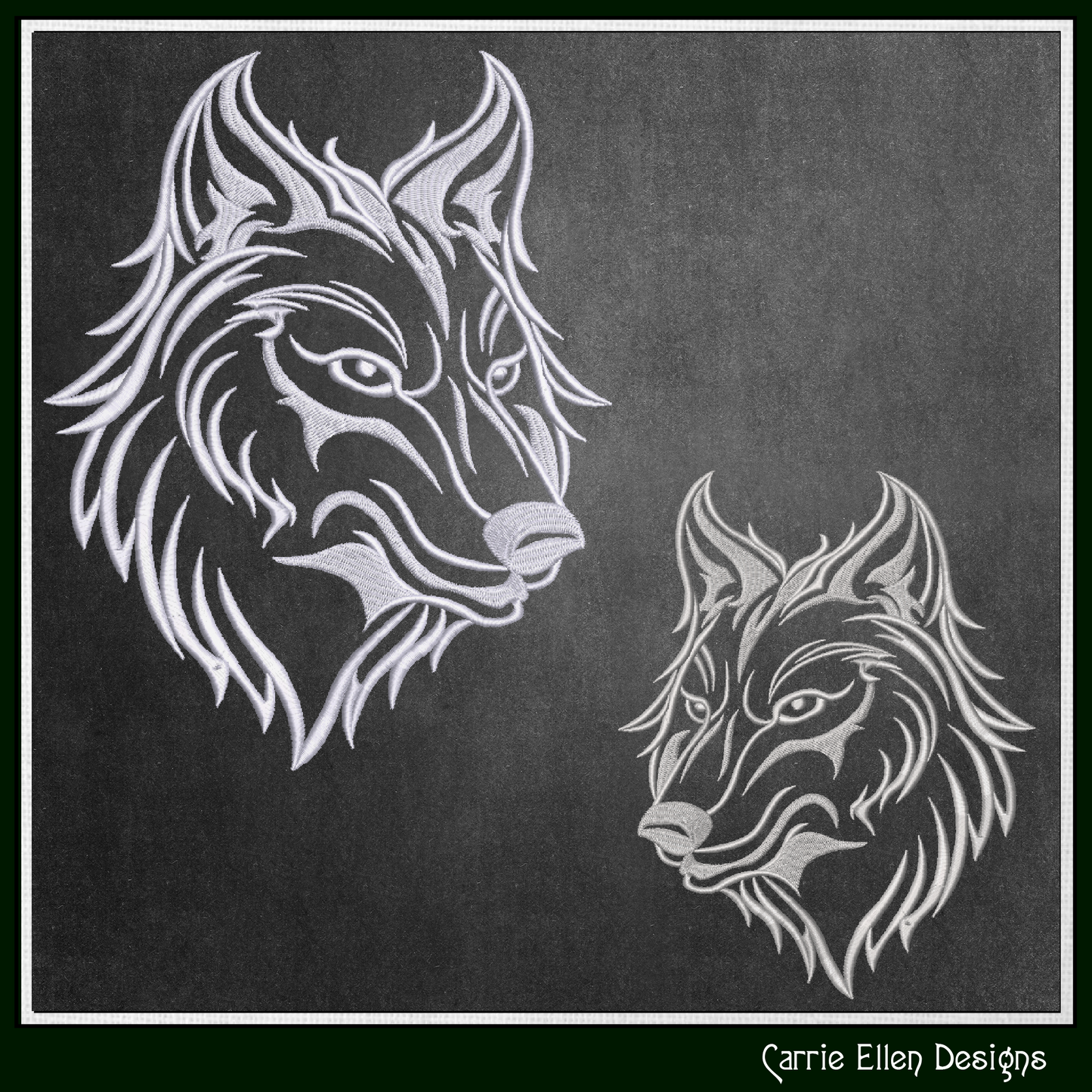 Wolf Head Profile Machine Embroidery Design, Majestic Wildlife Animal Pattern, 6 Sizes (3497)