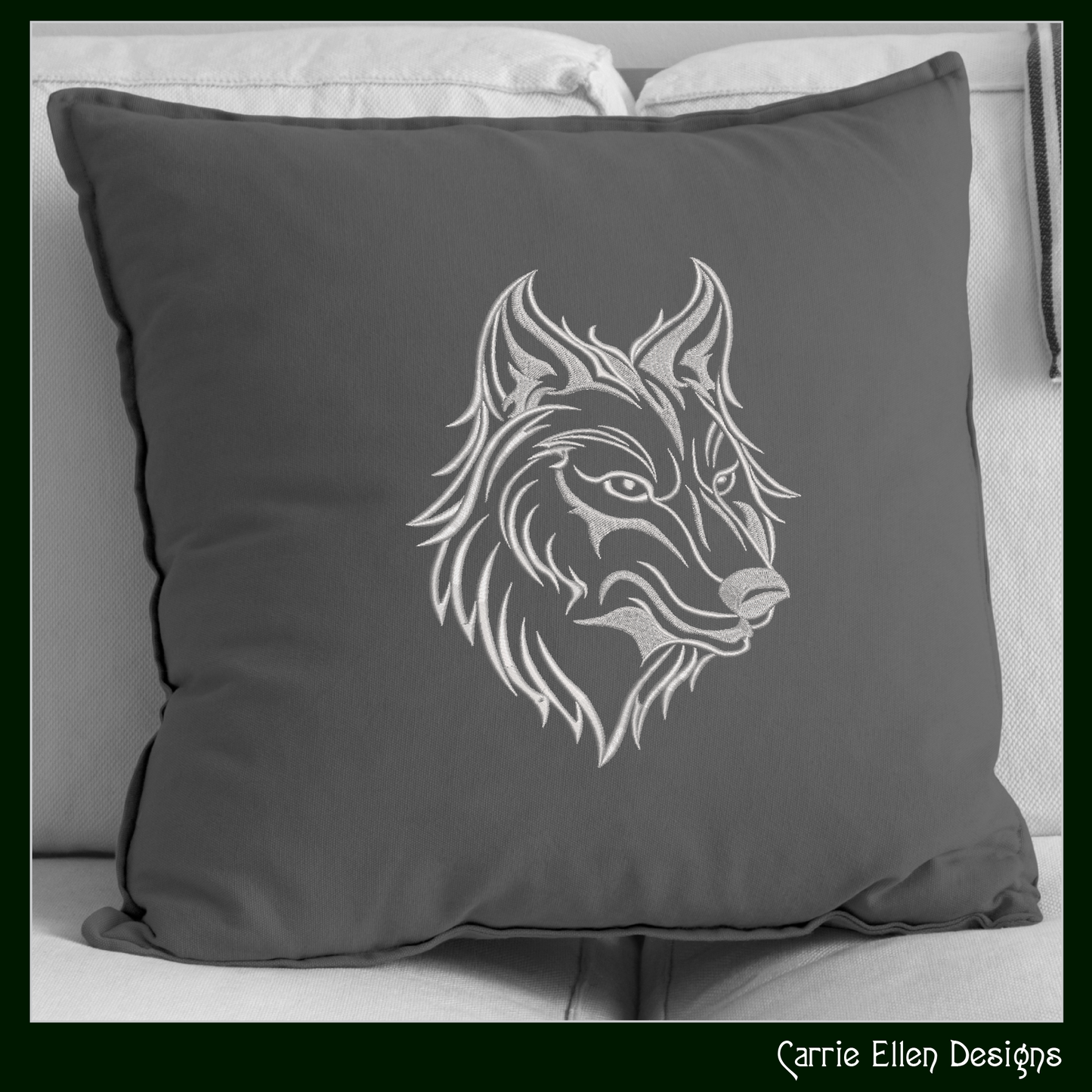 Wolf Head Profile Machine Embroidery Design, Majestic Wildlife Animal Pattern, 6 Sizes (3497)