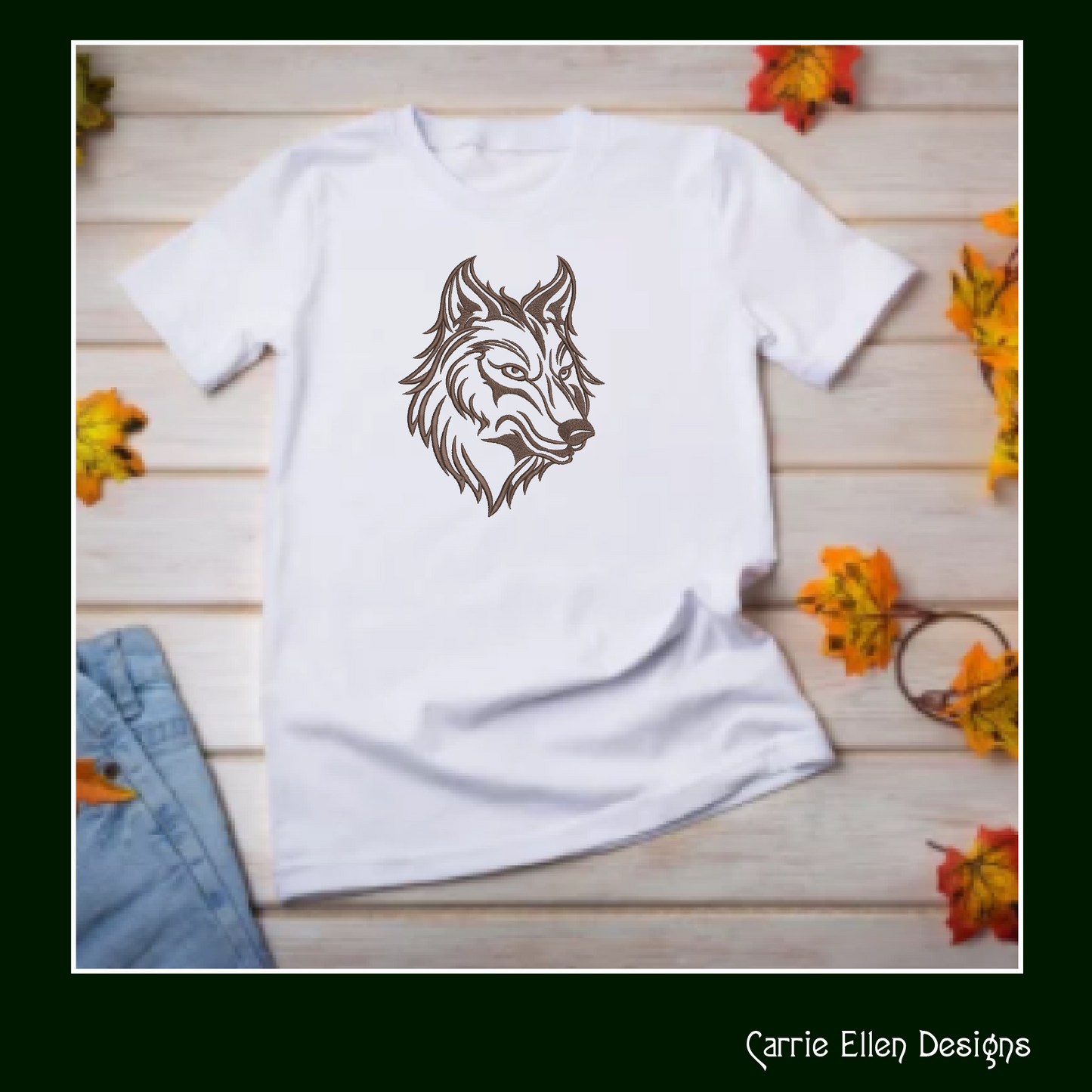 Wolf Head Profile Machine Embroidery Design, Majestic Wildlife Animal Pattern, 6 Sizes (3497)