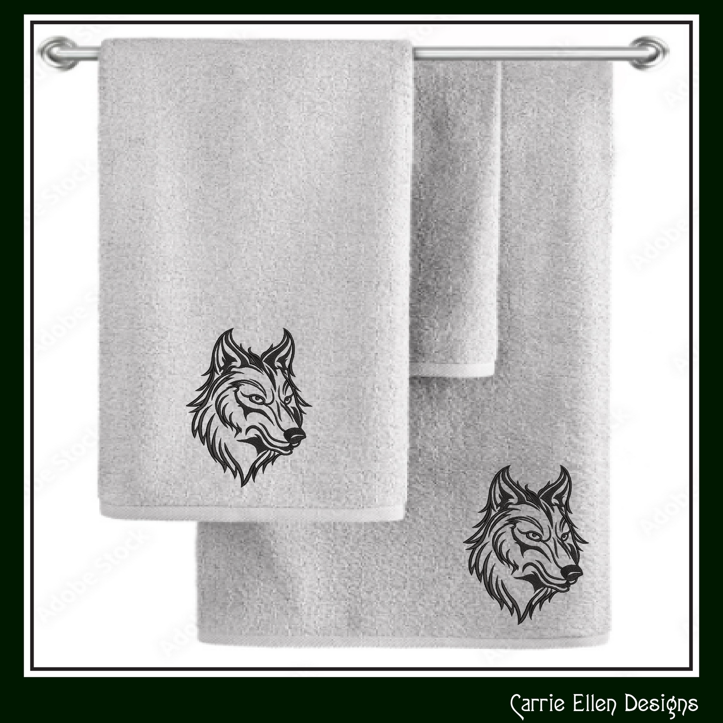 Wolf Head Profile Machine Embroidery Design, Majestic Wildlife Animal Pattern, 6 Sizes (3497)