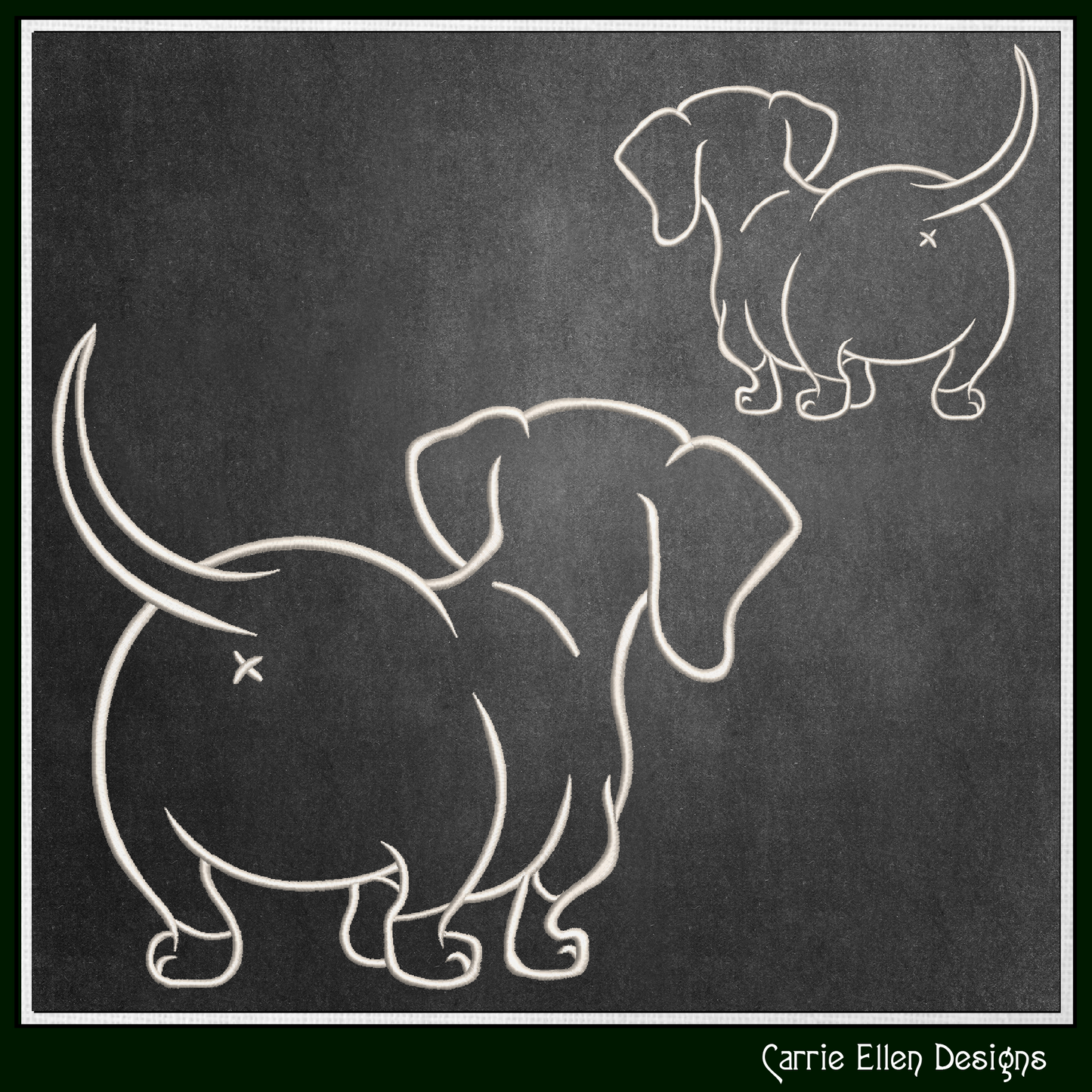 Dog Butt Machine Embroidery Design – Funny Dog with Attitude Walking Away Stitch Pattern, 6 Sizes (3531)