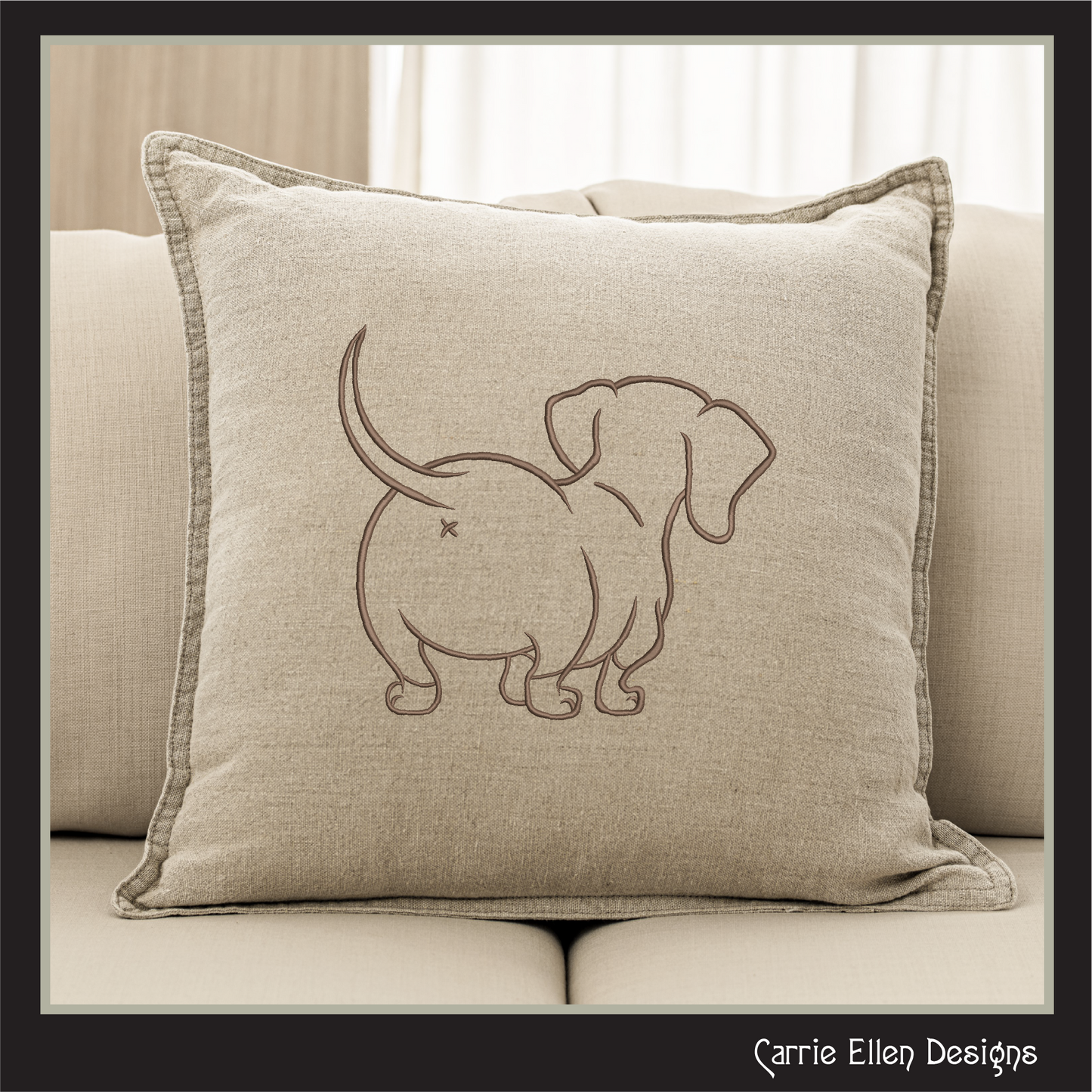 Dog Butt Machine Embroidery Design – Funny Dog with Attitude Walking Away Stitch Pattern, 6 Sizes (3531)