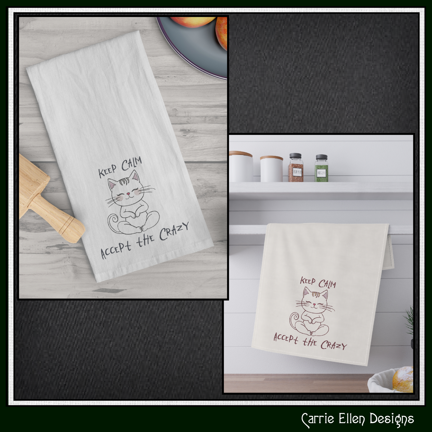 Keep Calm, Accept The Crazy Machine Embroidery Design – Funny Quote Pattern, 6 Sizes (3548)