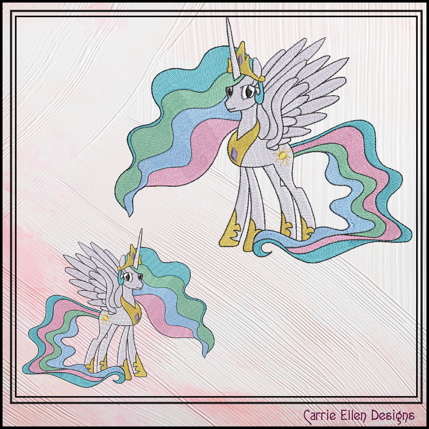 MLP Princess Celestia Machine Embroidery Design | My Little Pony Inspired Classic Character, 6 Sizes (3555)