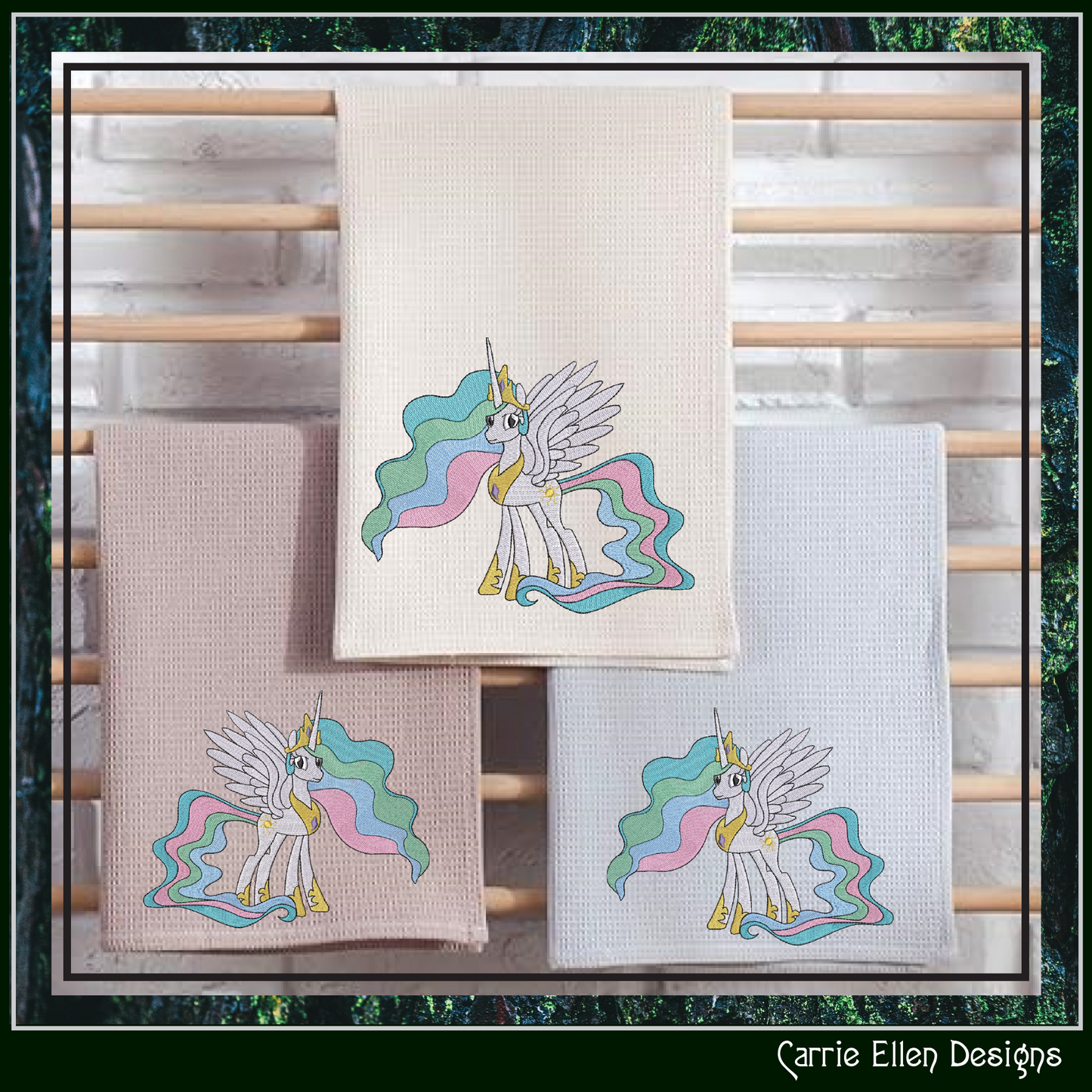 MLP Princess Celestia Machine Embroidery Design | My Little Pony Inspired Classic Character, 6 Sizes (3555)