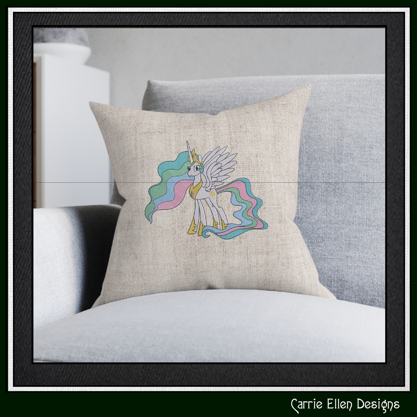 MLP Princess Celestia Machine Embroidery Design | My Little Pony Inspired Classic Character, 6 Sizes (3555)