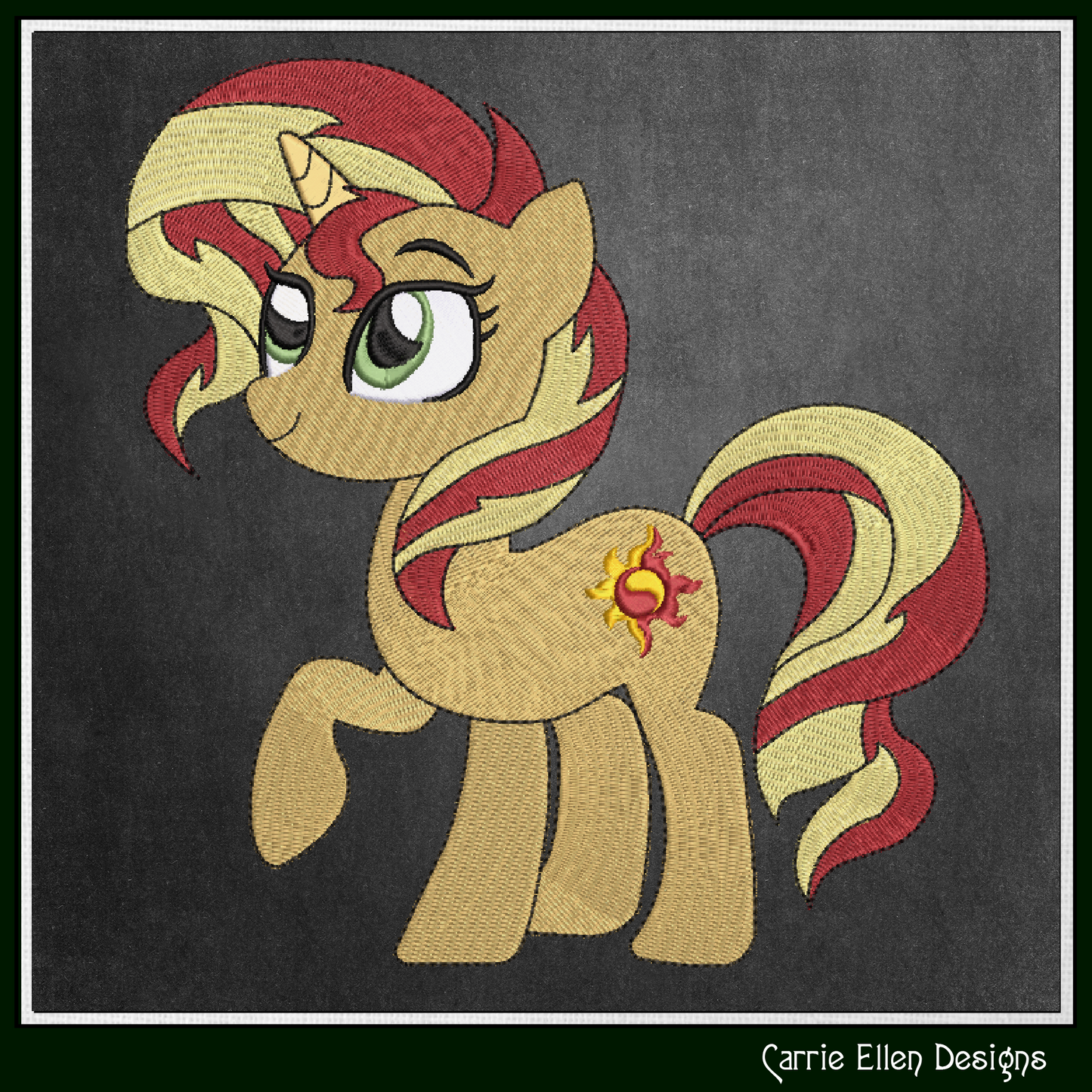 MLP Sunset Shimmer Machine Embroidery Design | My Little Pony Inspired Character, 6 Sizes (3557)