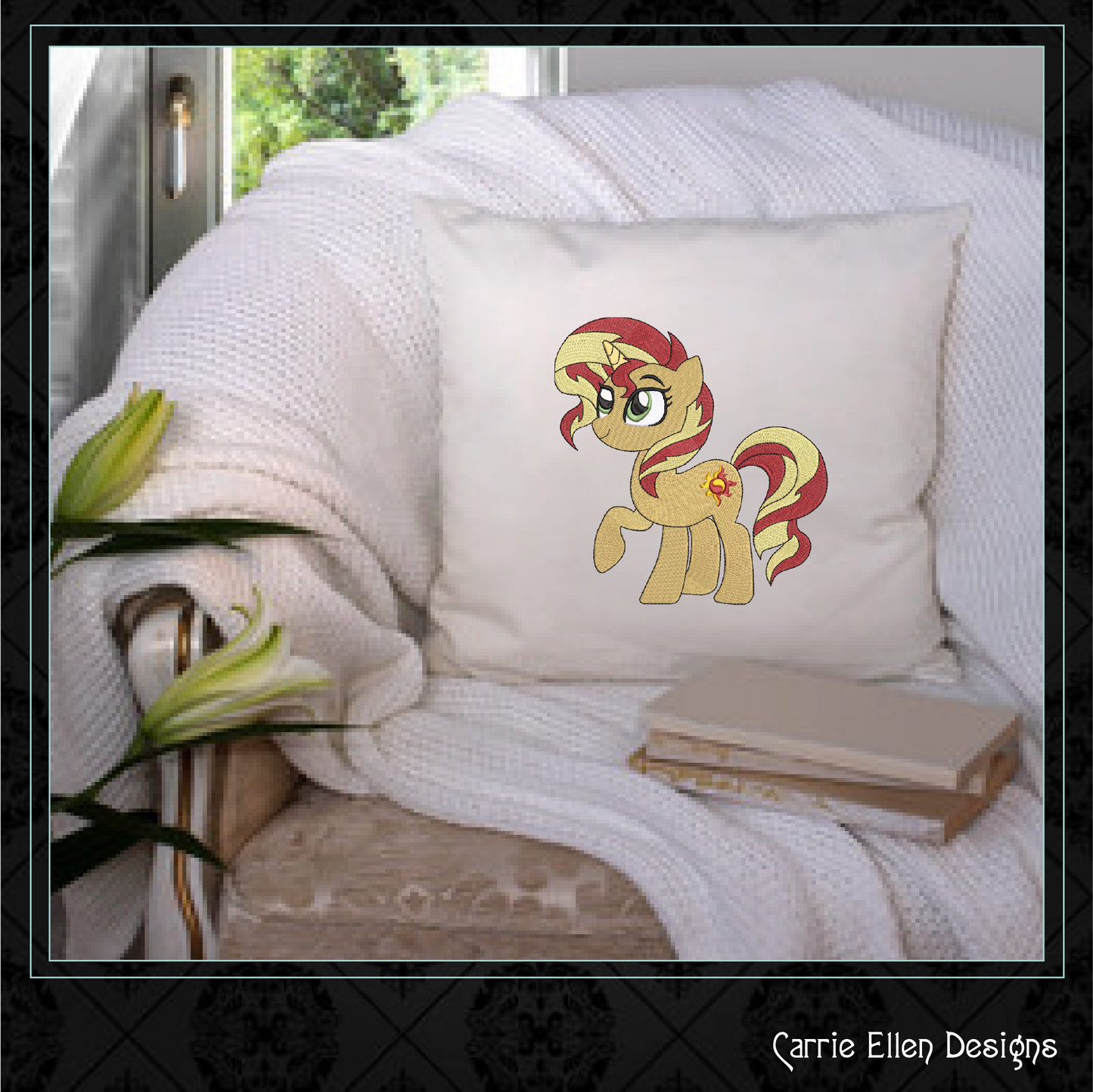 MLP Sunset Shimmer Machine Embroidery Design | My Little Pony Inspired Character, 6 Sizes (3557)