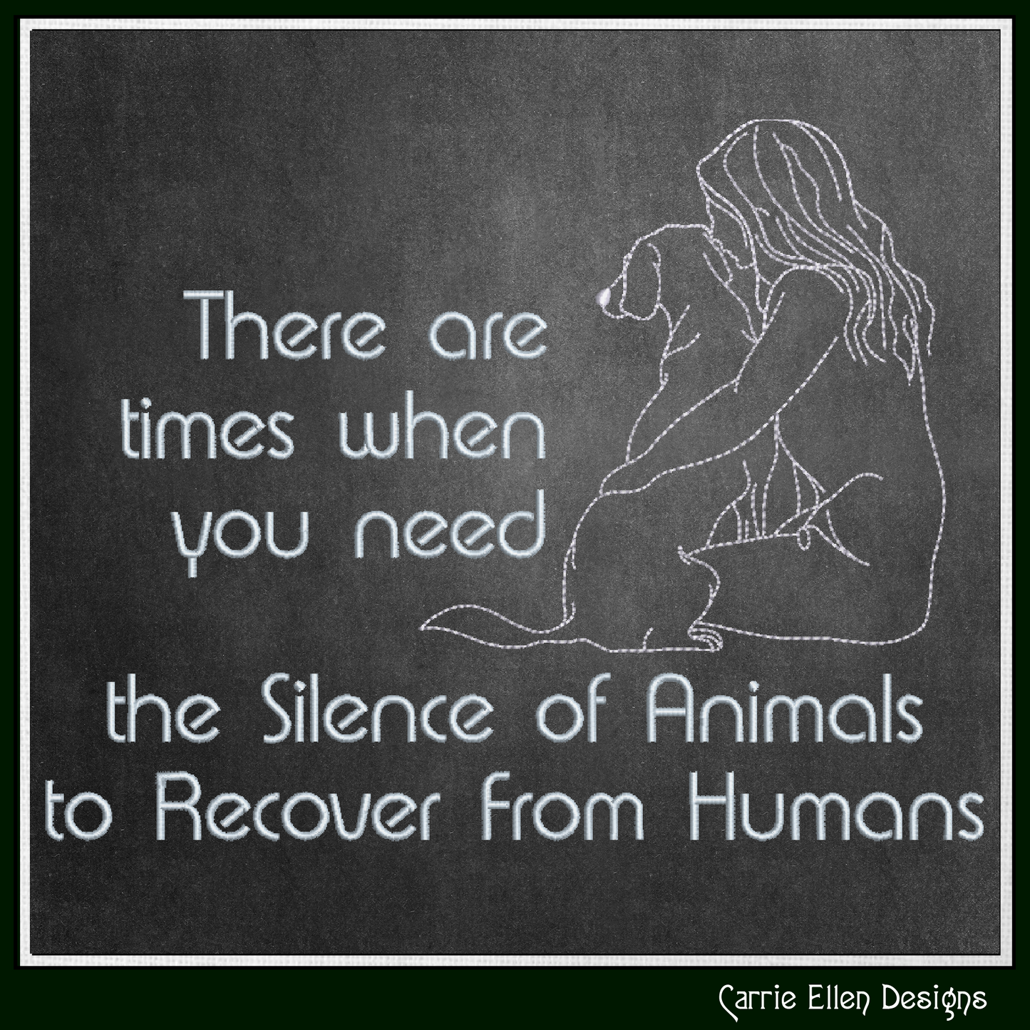 Sassy Inspirational Machine Embroidery Design – Silence of Animals to Recover From Humans Quote, Animal Lover Pattern, 6 Sizes (3560)