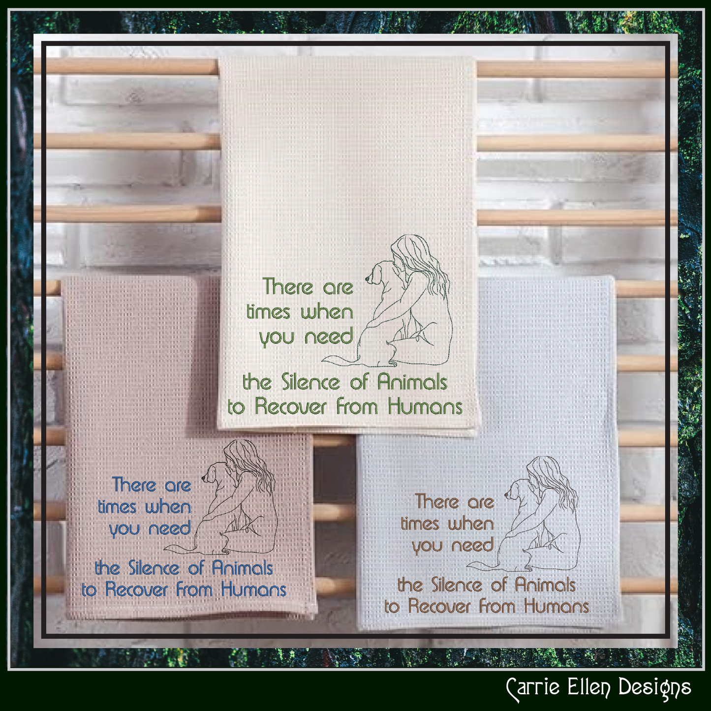 Sassy Inspirational Machine Embroidery Design – Silence of Animals to Recover From Humans Quote, Animal Lover Pattern, 6 Sizes (3560)