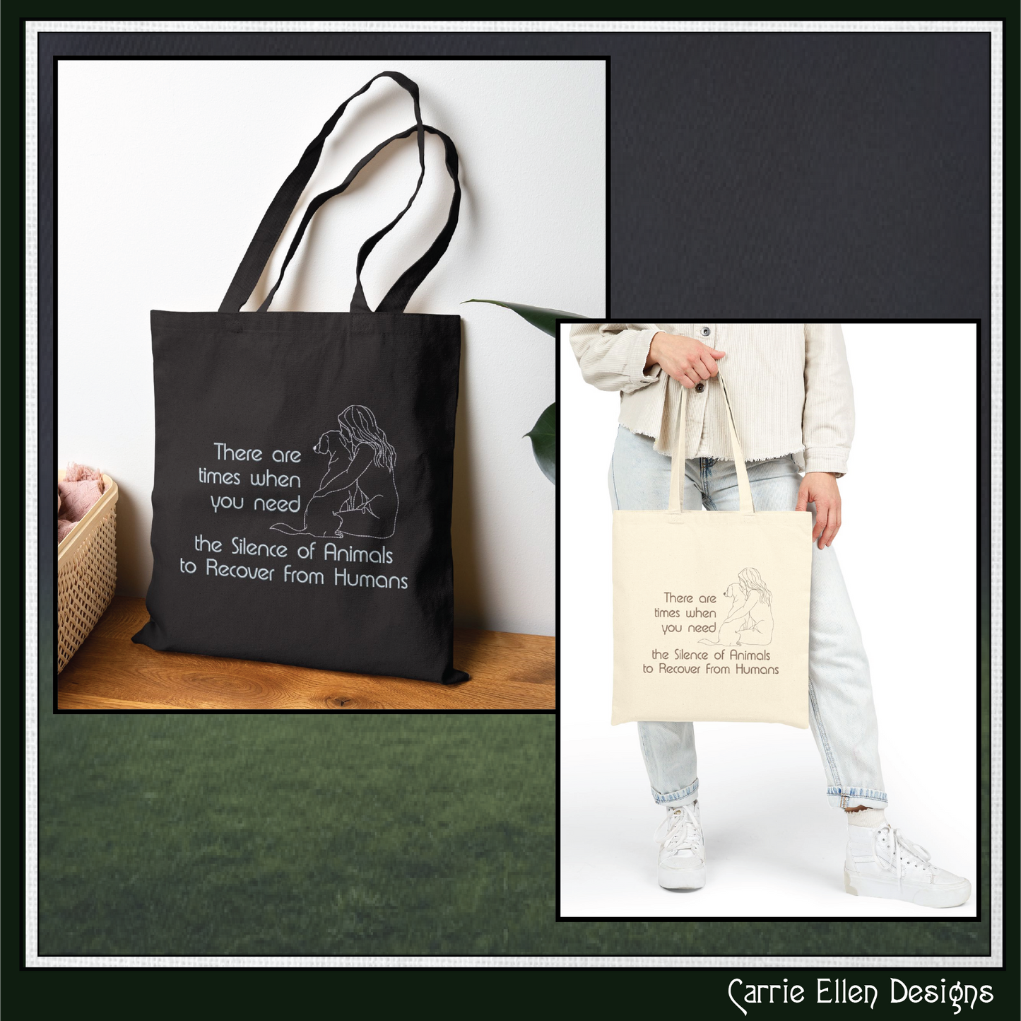 Sassy Inspirational Machine Embroidery Design – Silence of Animals to Recover From Humans Quote, Animal Lover Pattern, 6 Sizes (3560)