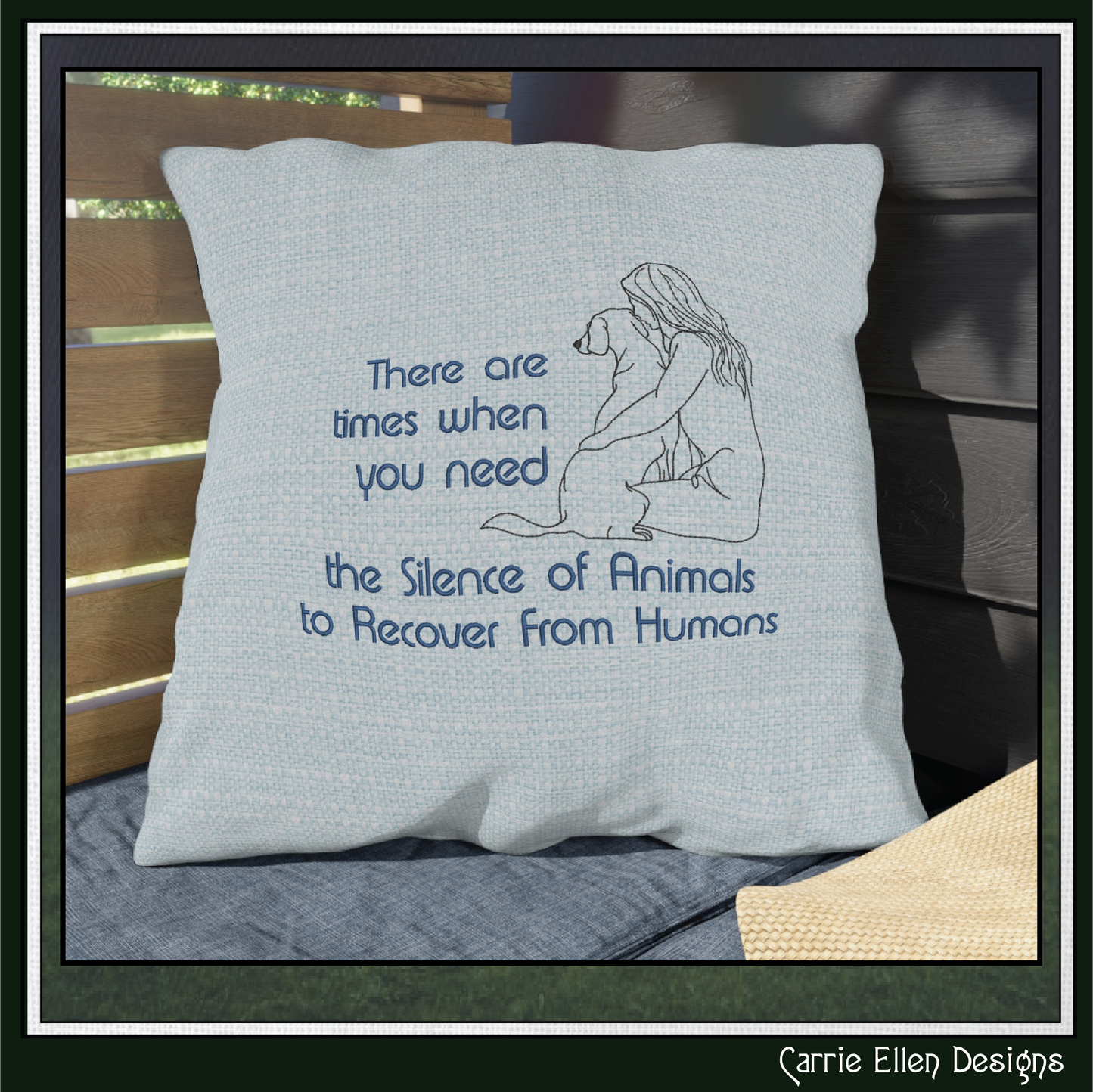 Sassy Inspirational Machine Embroidery Design – Silence of Animals to Recover From Humans Quote, Animal Lover Pattern, 6 Sizes (3560)