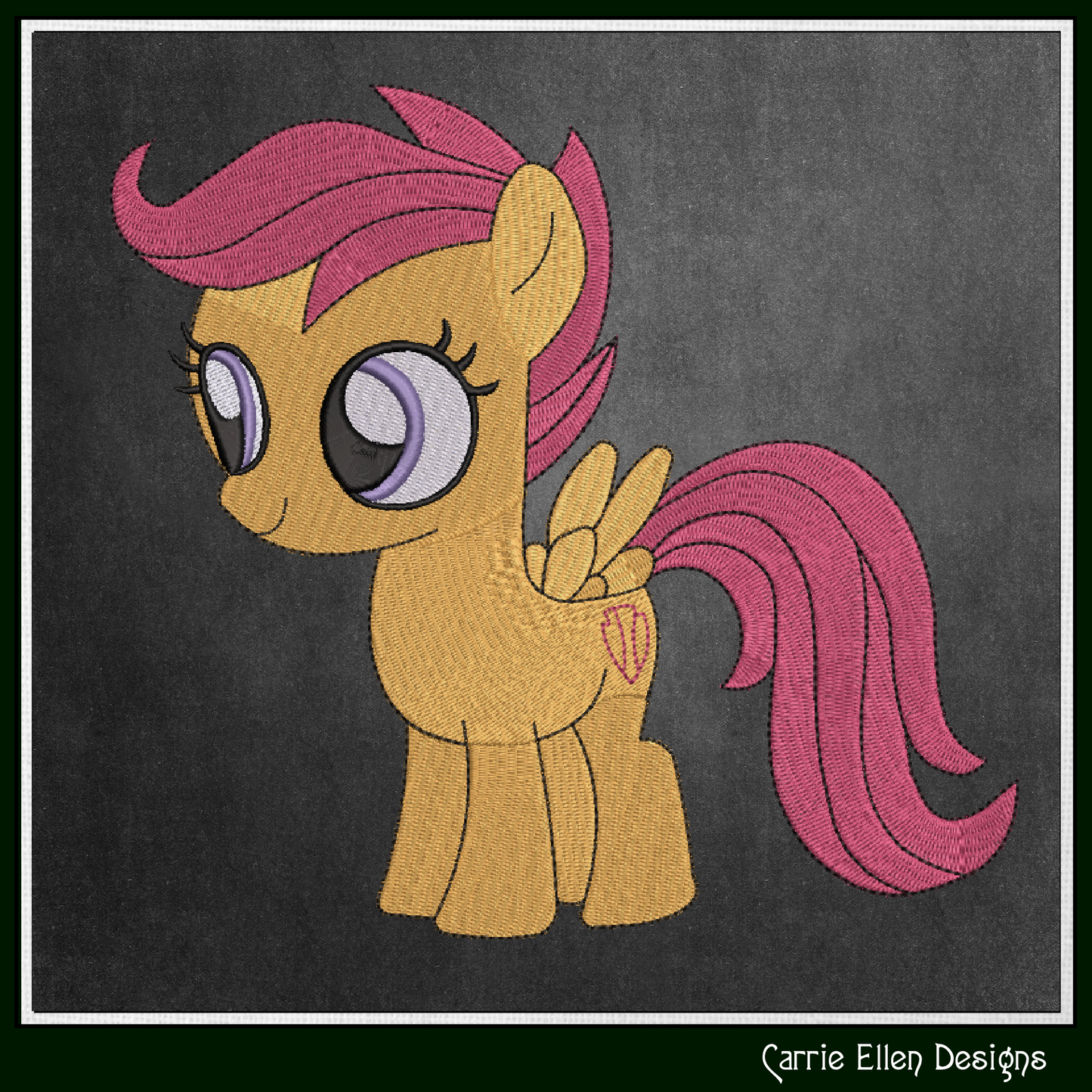 MLP Scootaloo Machine Embroidery Design | My Little Pony Inspired Classic Character, 6 Sizes (3568)
