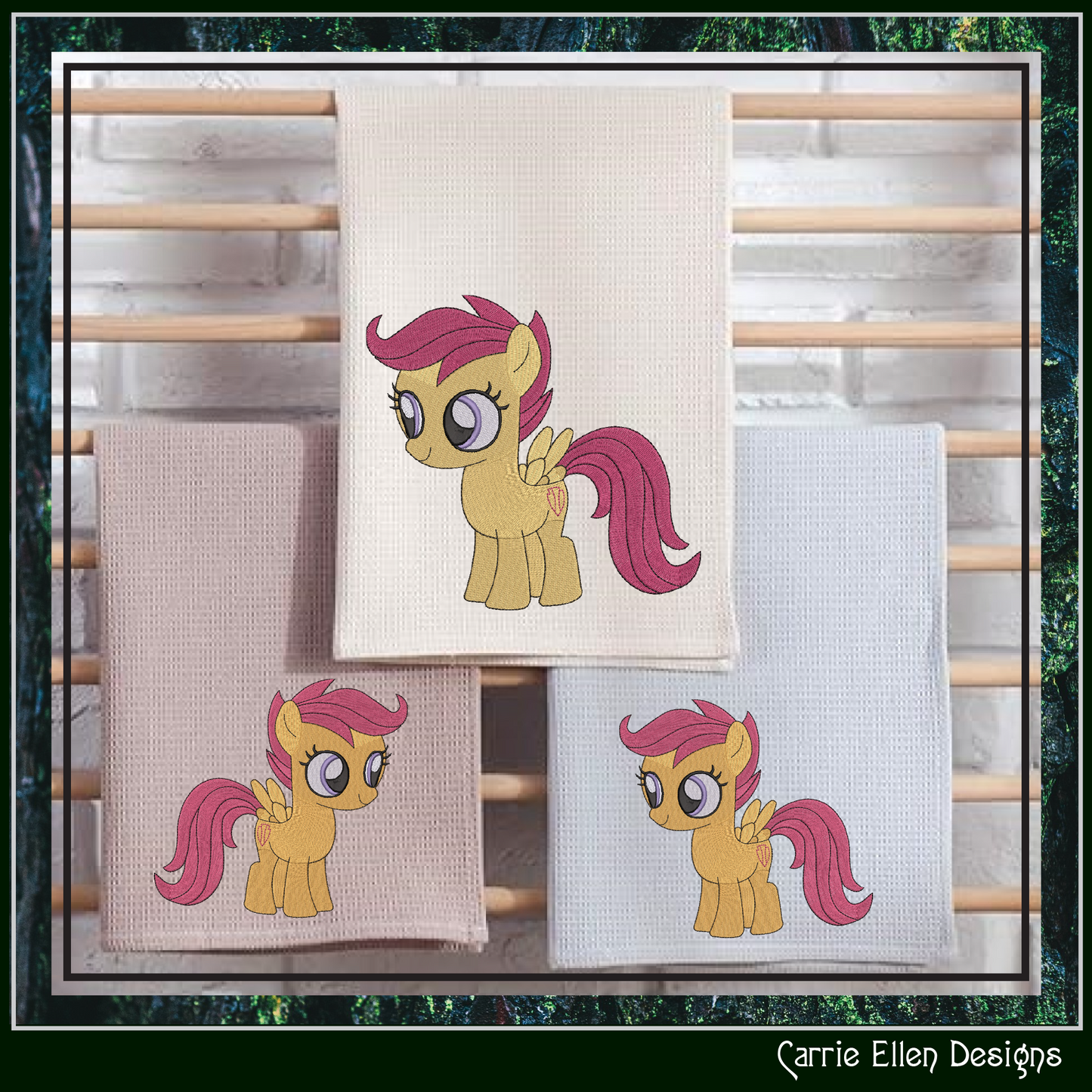 MLP Scootaloo Machine Embroidery Design | My Little Pony Inspired Classic Character, 6 Sizes (3568)