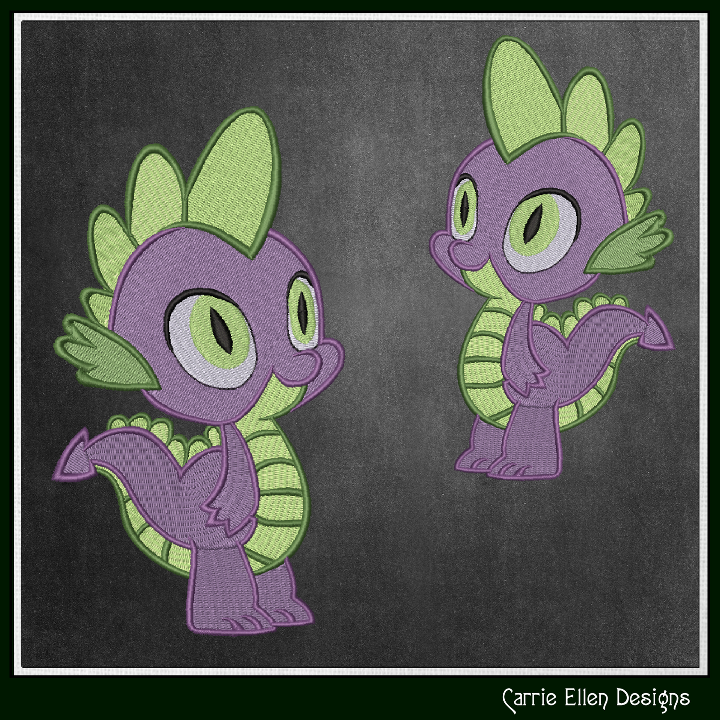 MLP Spike Machine Embroidery Design | My Little Pony Inspired Dragon Character, 6 Sizes (3572)