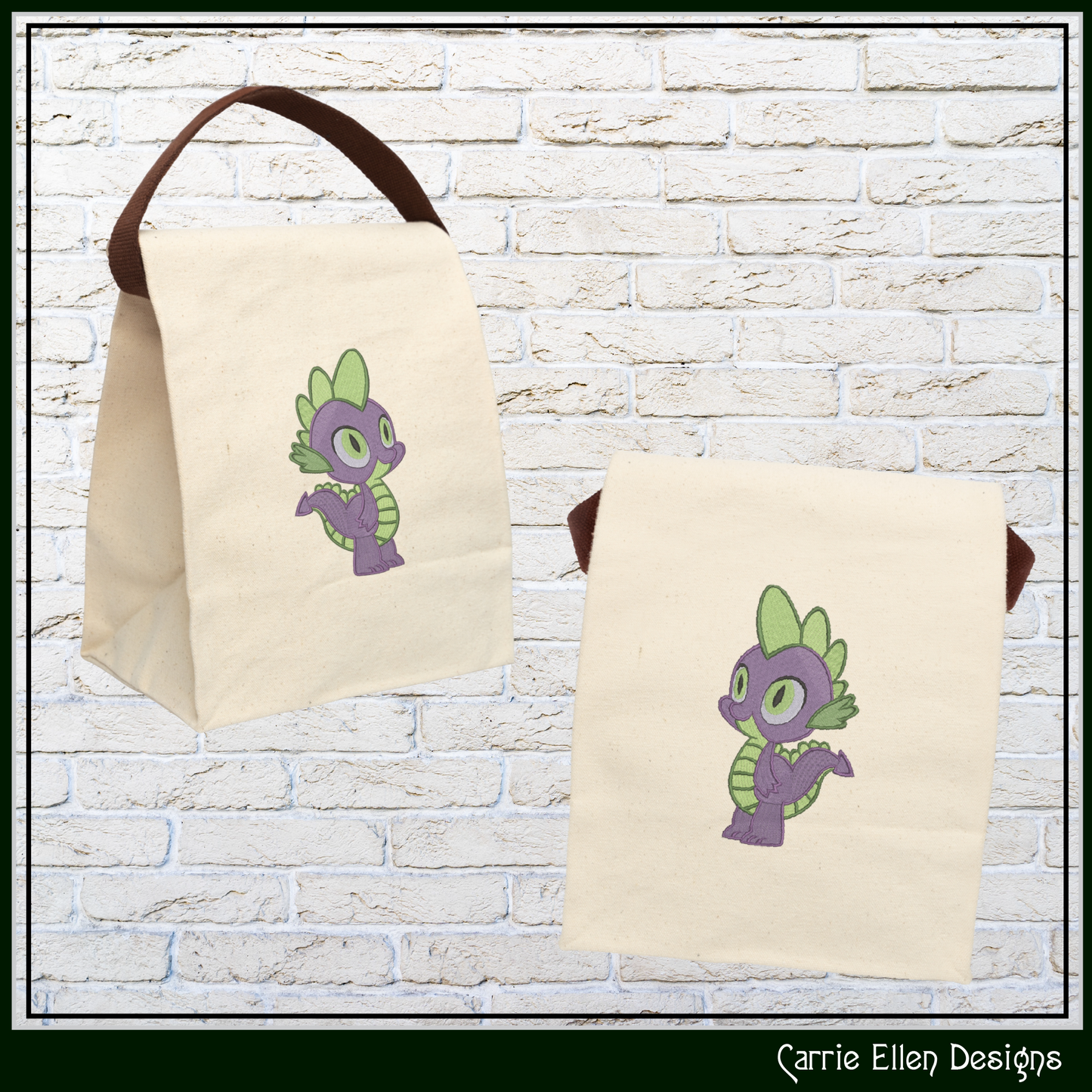 MLP Spike Machine Embroidery Design | My Little Pony Inspired Dragon Character, 6 Sizes (3572)