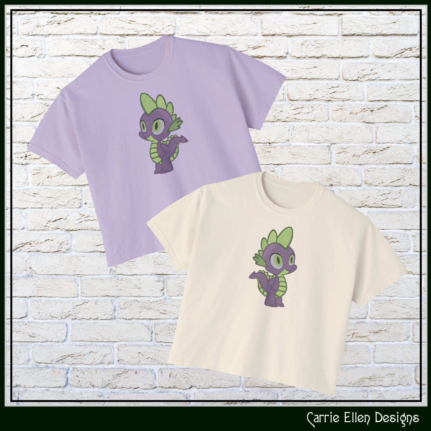 MLP Spike Machine Embroidery Design | My Little Pony Inspired Dragon Character, 6 Sizes (3572)