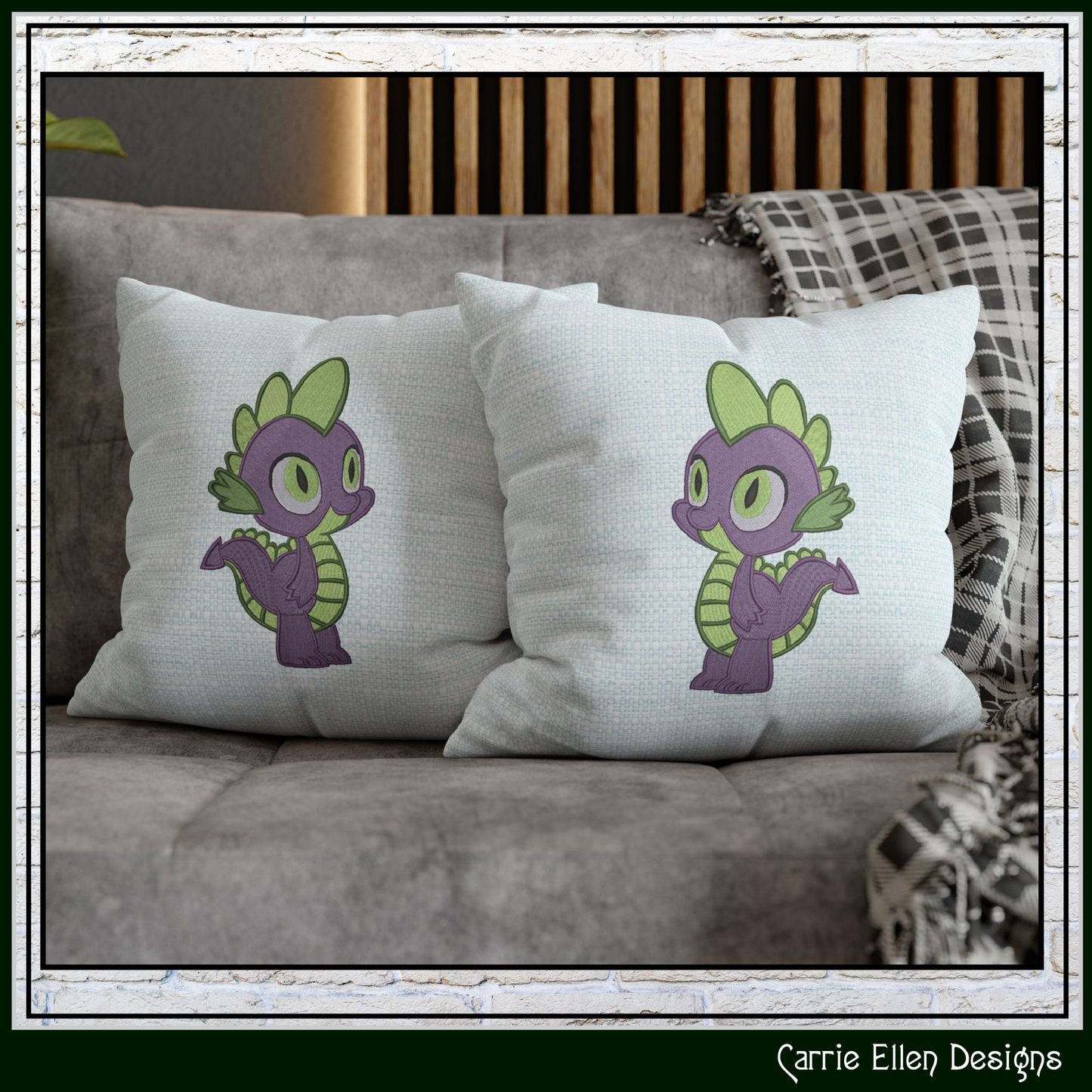MLP Spike Machine Embroidery Design | My Little Pony Inspired Dragon Character, 6 Sizes (3572)