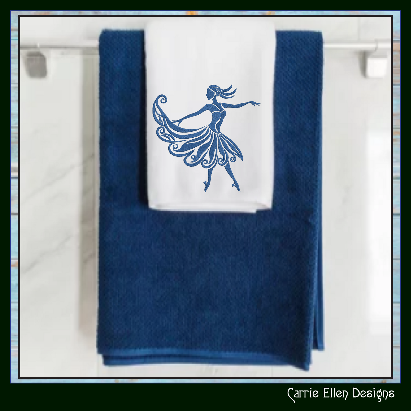 Artistic Dancer Silhouette Machine Embroidery Design | Elegant Dancer Pattern, 6 Sizes (3594)
