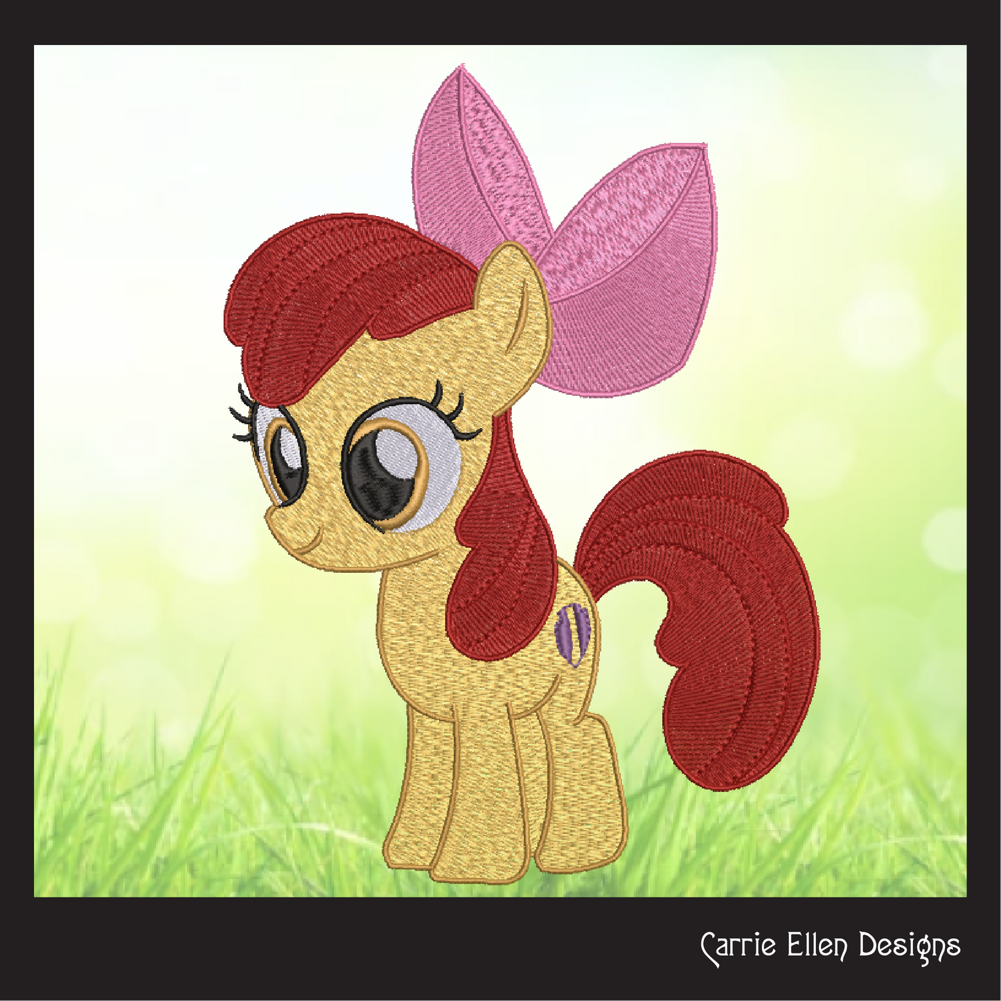 MLP Apple Bloom Machine Embroidery Design | My Little Pony Inspired Classic Character, 6 Sizes (3597)