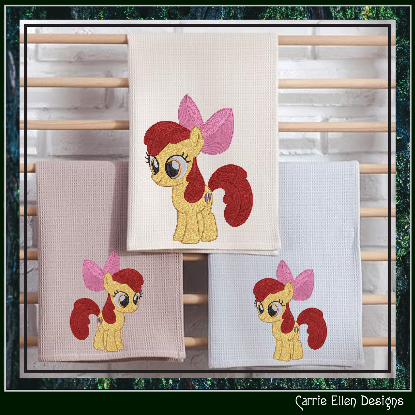 MLP Apple Bloom Machine Embroidery Design | My Little Pony Inspired Classic Character, 6 Sizes (3597)