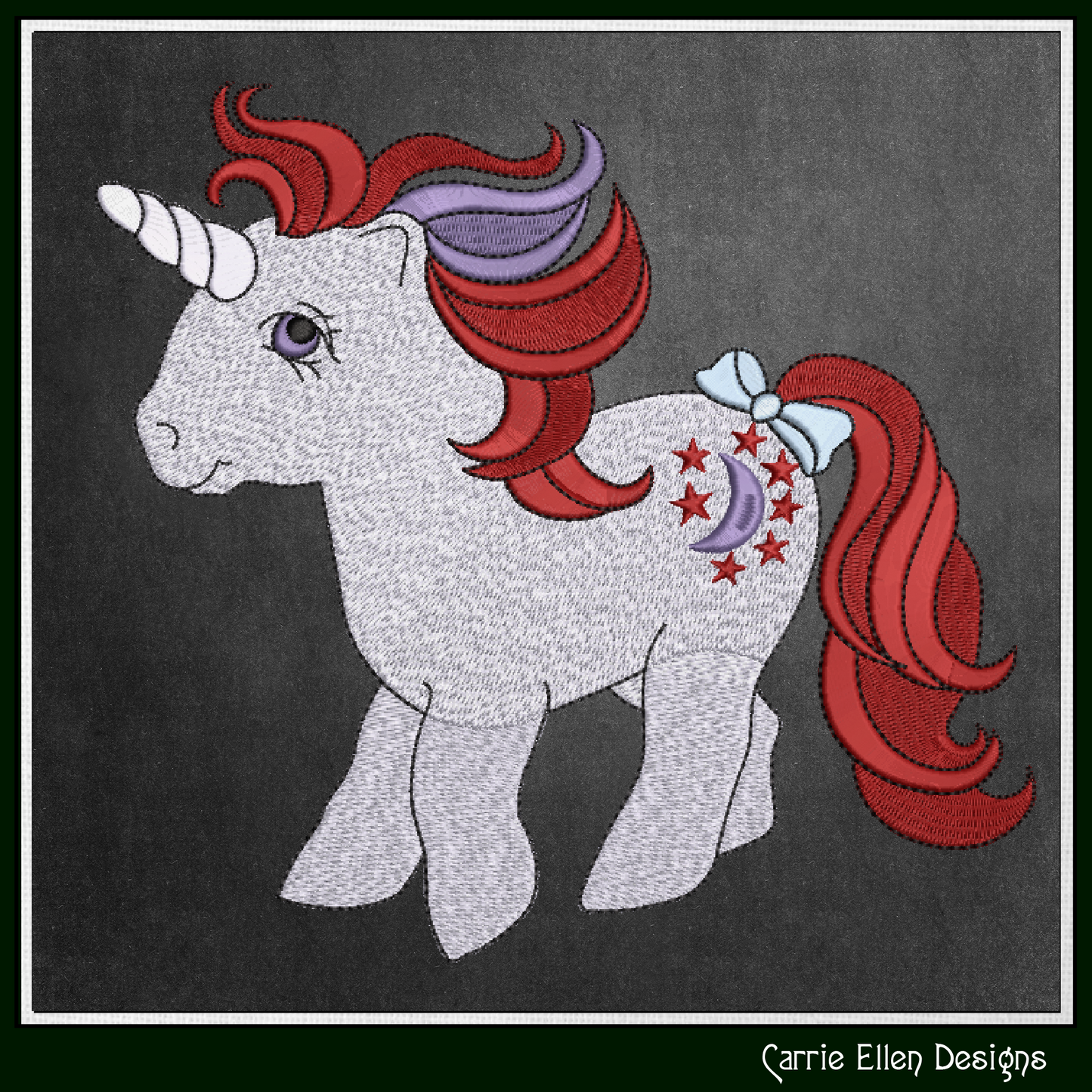 MLP Moon Dancer Machine Embroidery Design | My Little Pony Inspired Classic Character, 6 Sizes (3608)