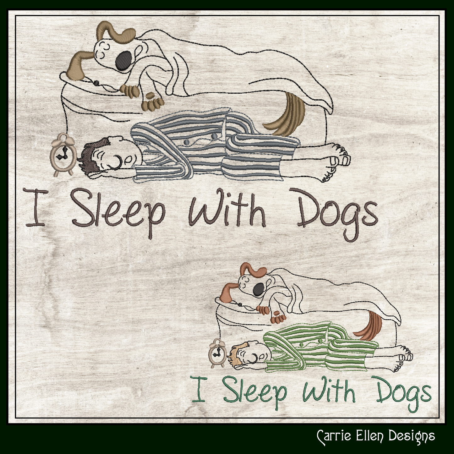 I Sleep With Dogs Machine Embroidery Design – Funny Pet Lover Quote Pattern, 6 Sizes (3619)