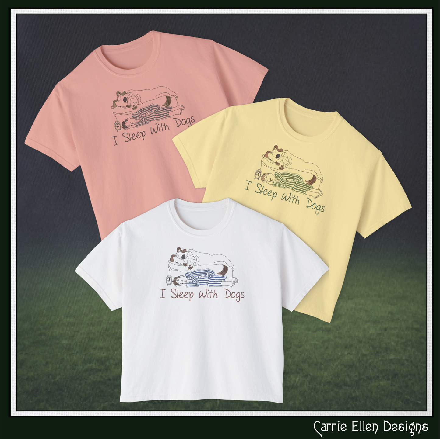 I Sleep With Dogs Machine Embroidery Design – Funny Pet Lover Quote Pattern, 6 Sizes (3619)