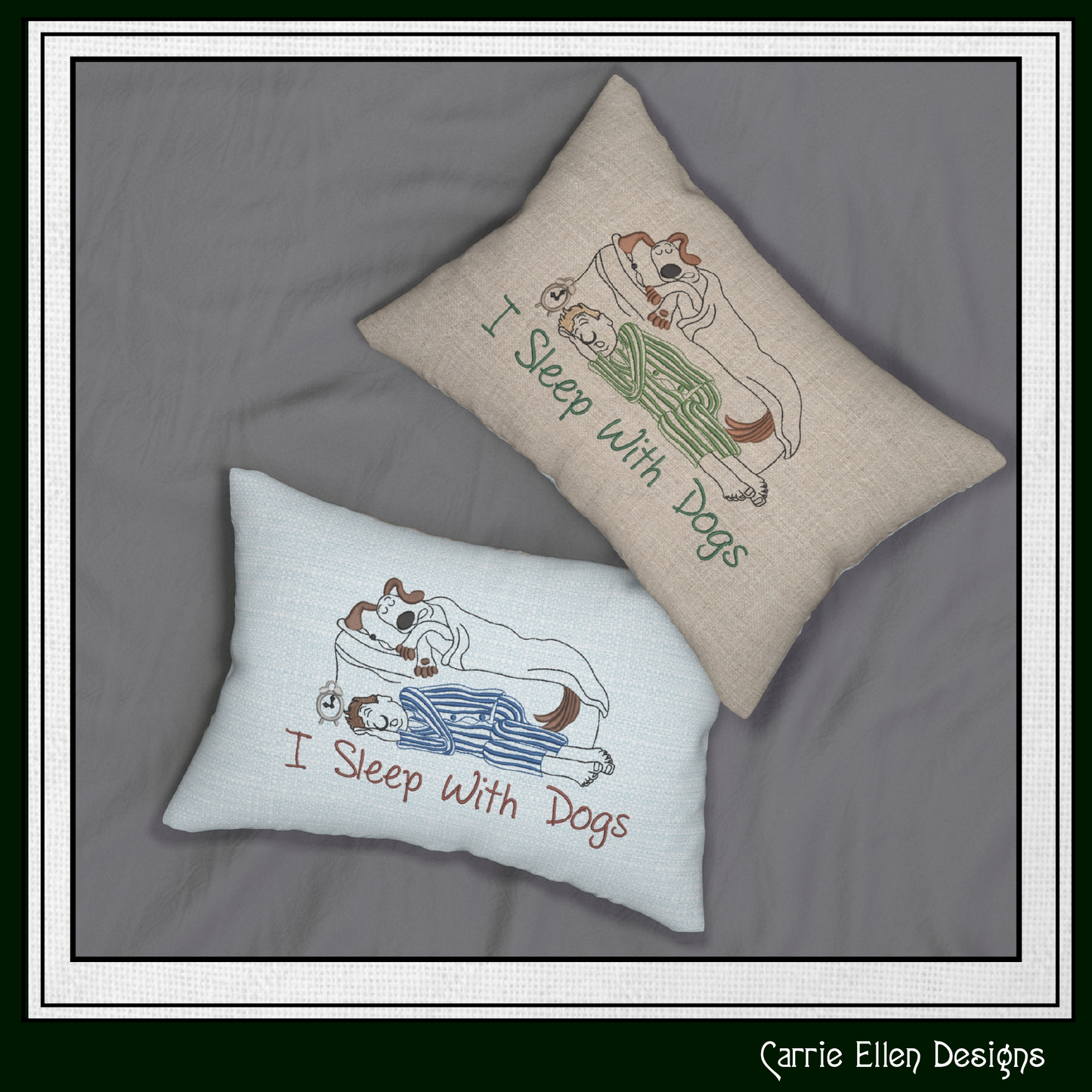 I Sleep With Dogs Machine Embroidery Design – Funny Pet Lover Quote Pattern, 6 Sizes (3619)