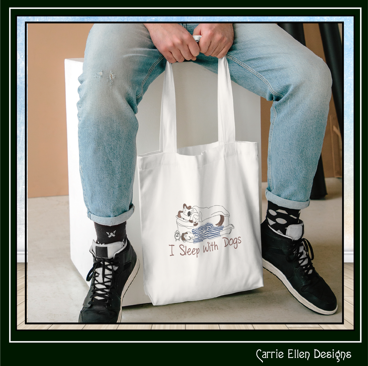 I Sleep With Dogs Machine Embroidery Design – Funny Pet Lover Quote Pattern, 6 Sizes (3619)