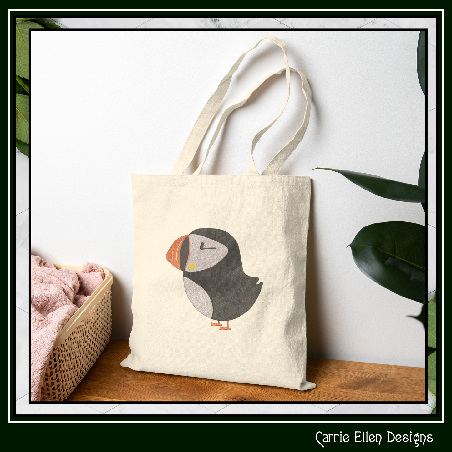 Puffin Bird Standing Machine Embroidery Design – Seabird Wildlife Pattern, 6 Sizes (3632)