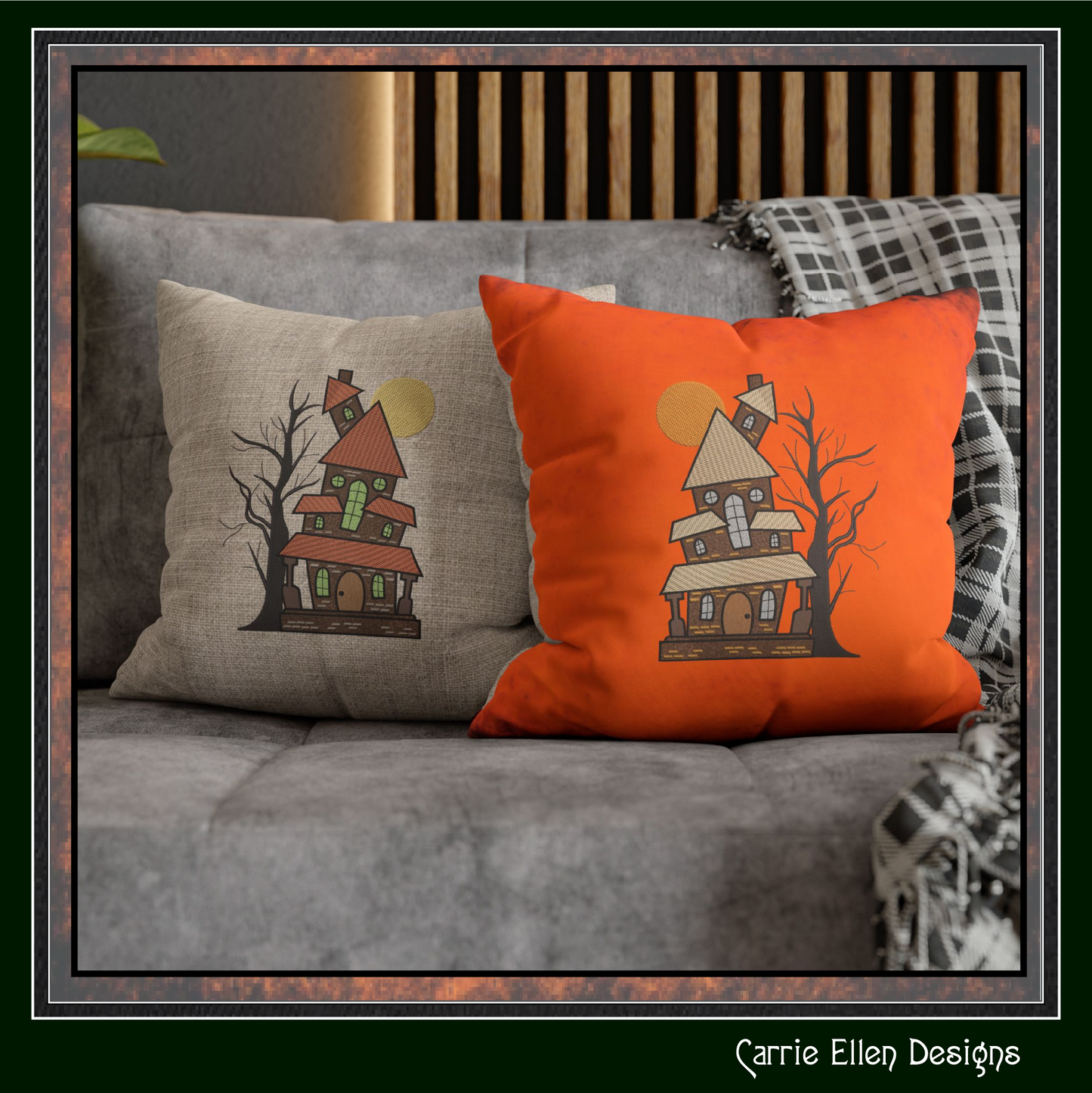 Crooked Haunted House Machine Embroidery Design – Spooky Halloween Pattern, 6 Sizes (3648)