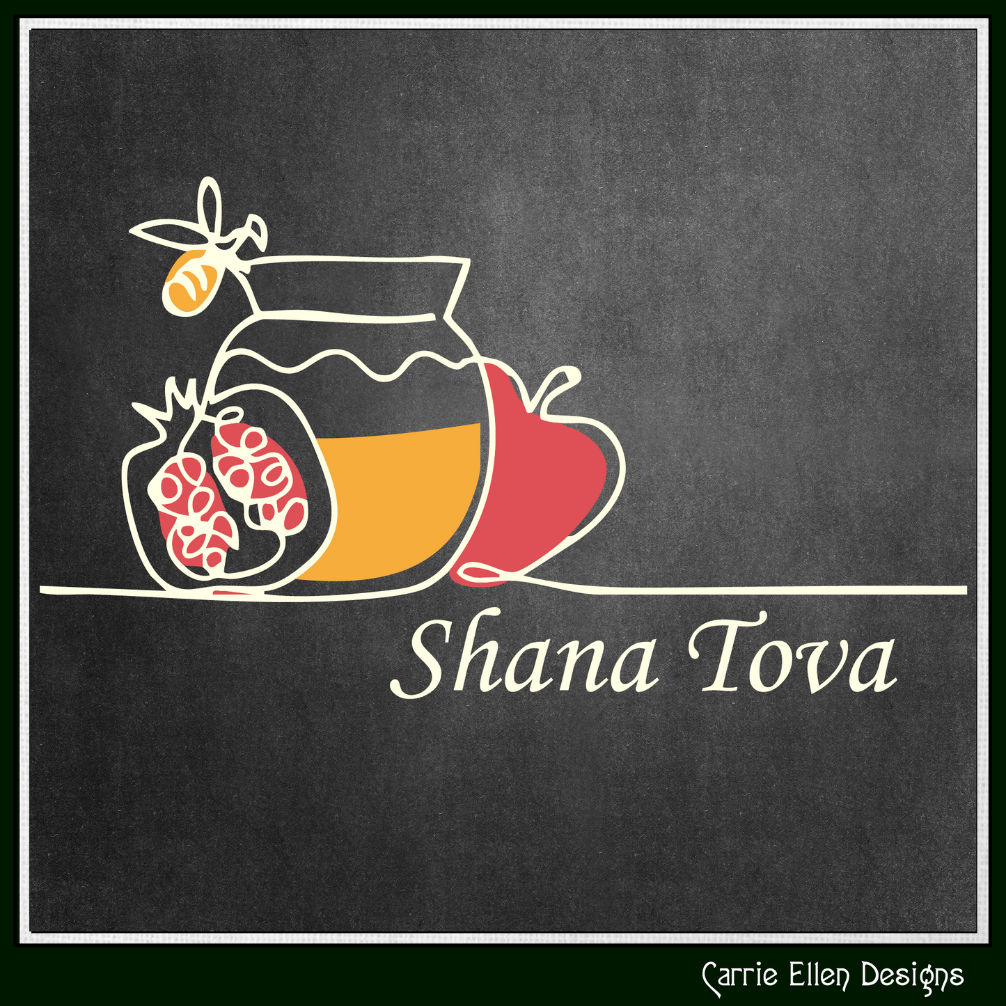 Rosh Hashana Shana Tova Honey and Apples Vector SVG | Jewish New Year Printable Art | Digital Download