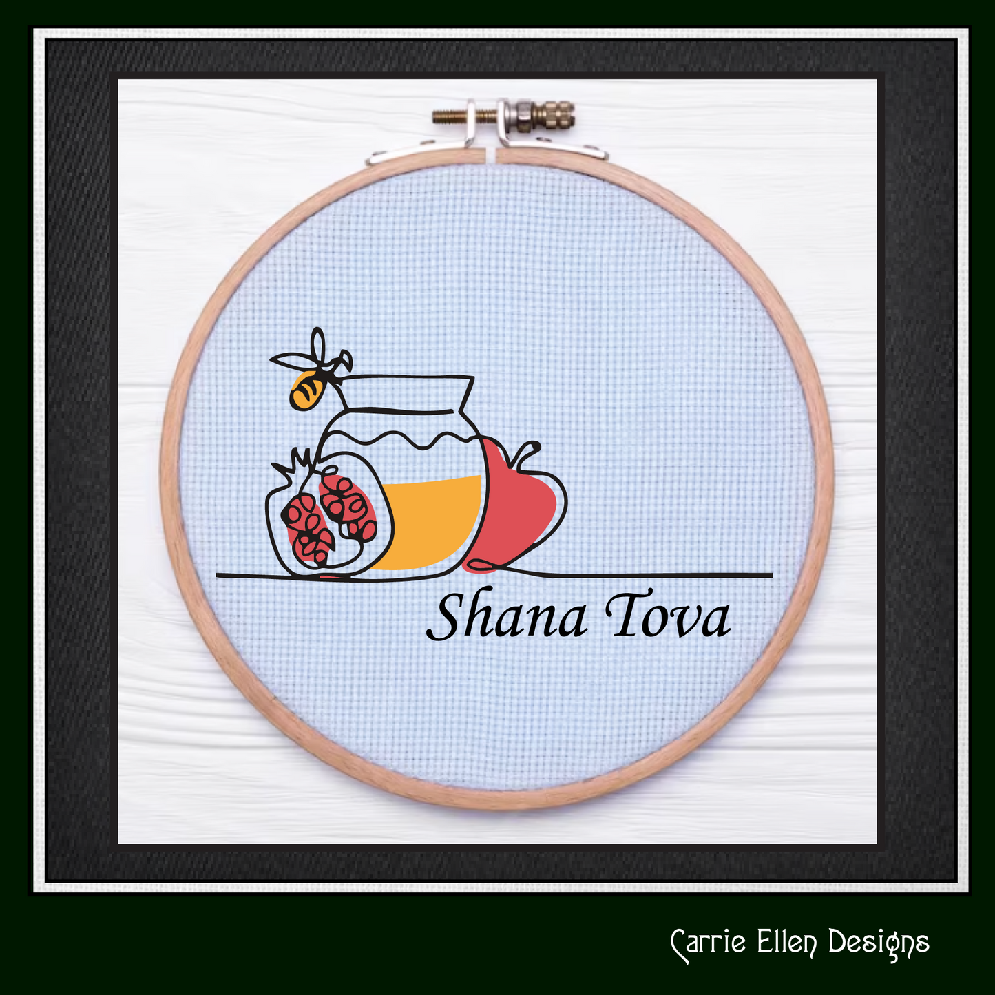 Rosh Hashana Shana Tova Honey and Apples Vector SVG | Jewish New Year Printable Art | Digital Download