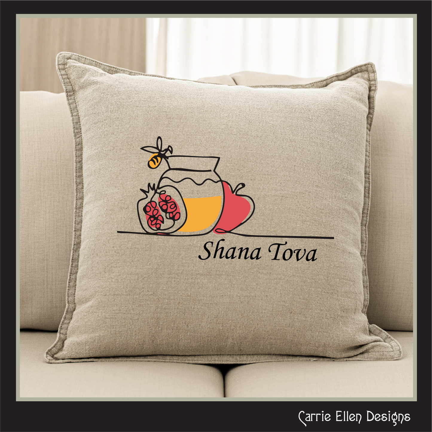 Rosh Hashana Shana Tova Honey and Apples Vector SVG | Jewish New Year Printable Art | Digital Download