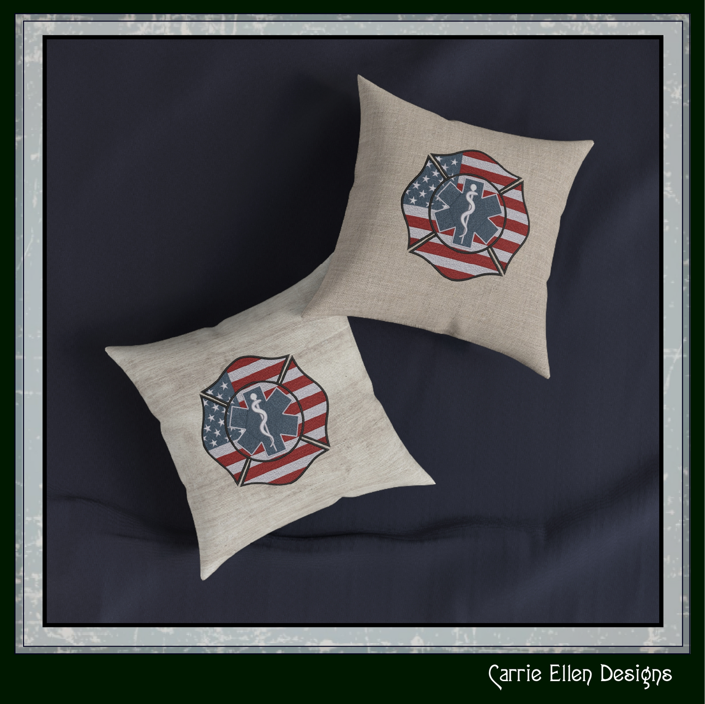 EMS Firefighter Emblem Machine Embroidery Design | Emergency Medical Services Maltese Cross Pattern, 6 Sizes (3658)