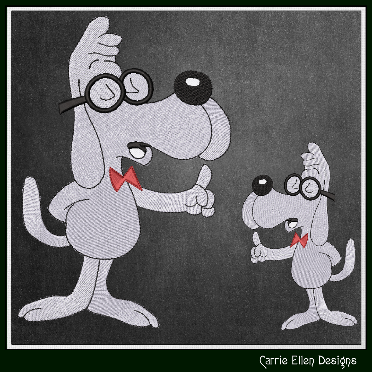 Cartoon Dog Machine Embroidery Design | Mr. Peabody Inspired Character Pattern, 6 Sizes (3675)