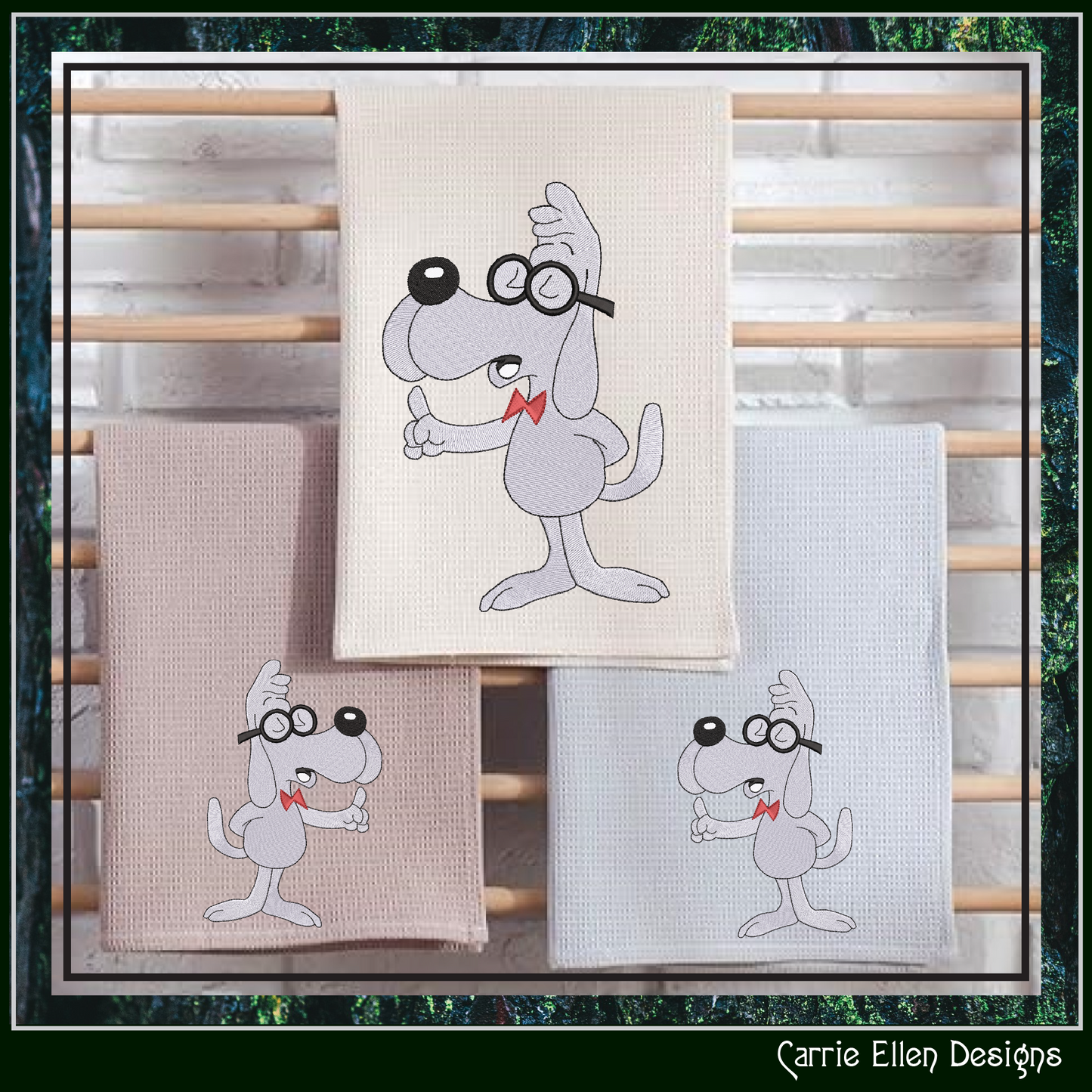 Cartoon Dog Machine Embroidery Design | Mr. Peabody Inspired Character Pattern, 6 Sizes (3675)
