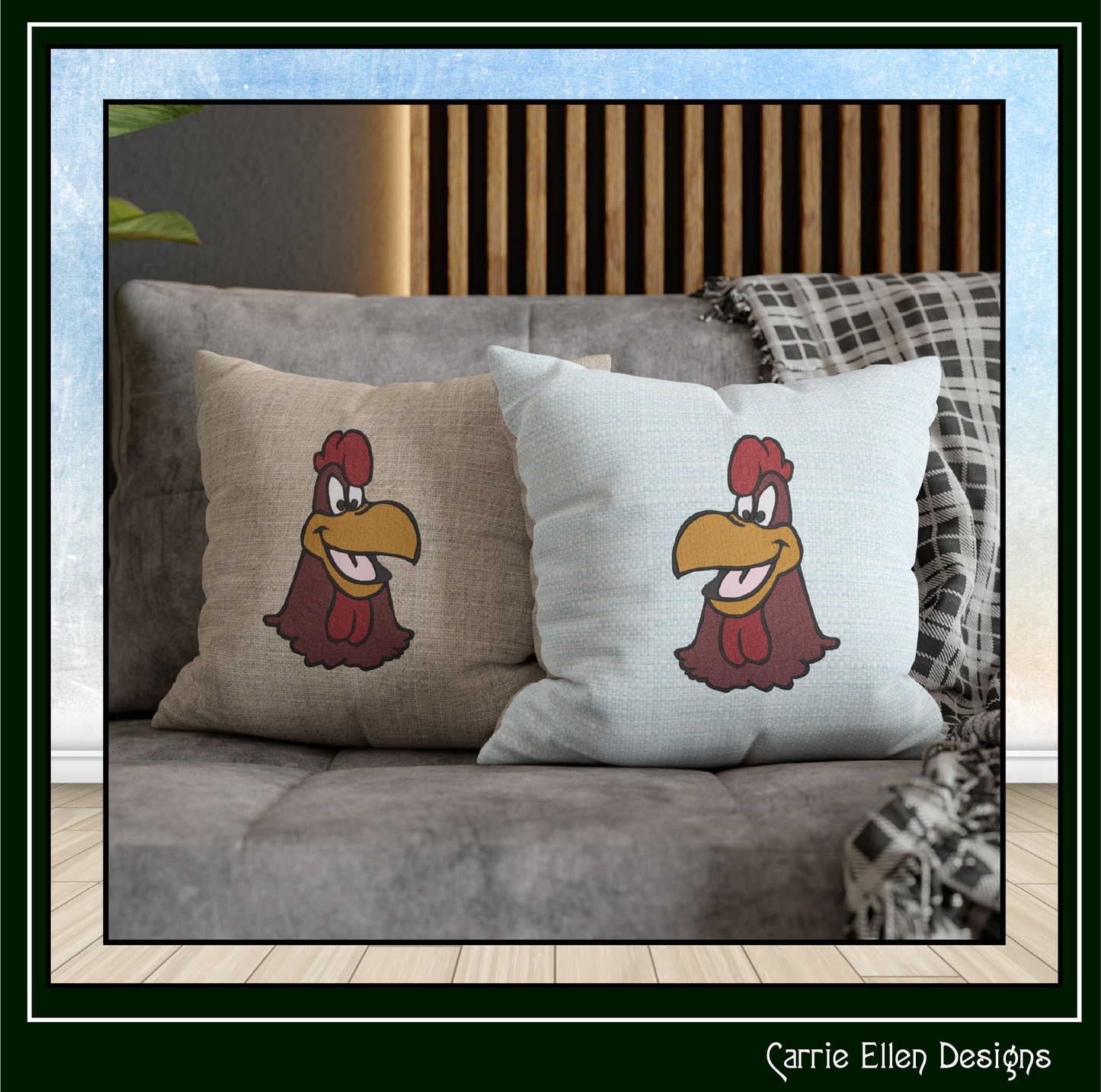 Cartoon Rooster Profile Head Machine Embroidery Design | Foghorn Leghorn Inspired Farm Animal Pattern, 6 Sizes (3677)