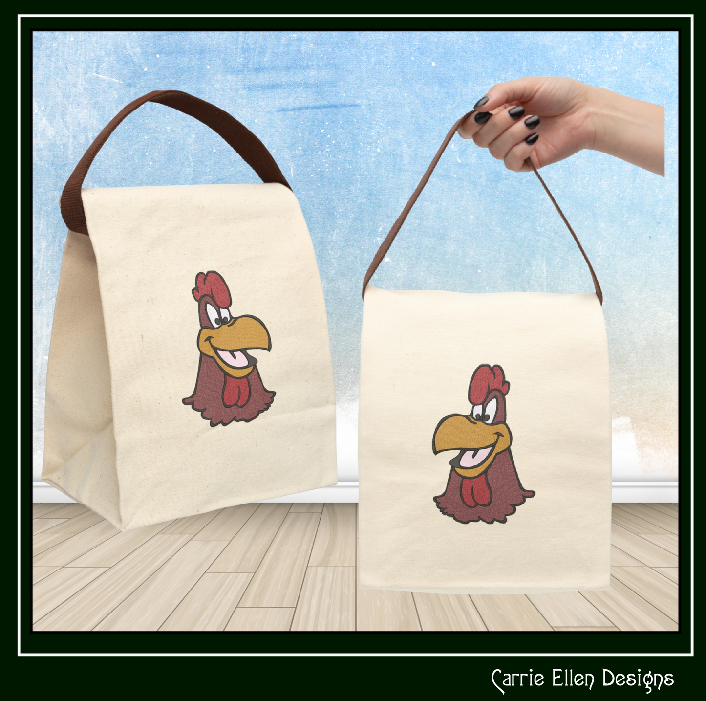 Cartoon Rooster Profile Head Machine Embroidery Design | Foghorn Leghorn Inspired Farm Animal Pattern, 6 Sizes (3677)