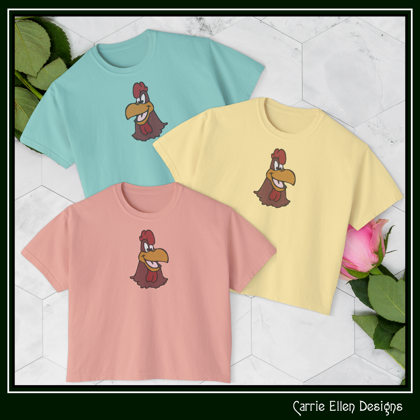 Cartoon Rooster Profile Head Machine Embroidery Design | Foghorn Leghorn Inspired Farm Animal Pattern, 6 Sizes (3677)