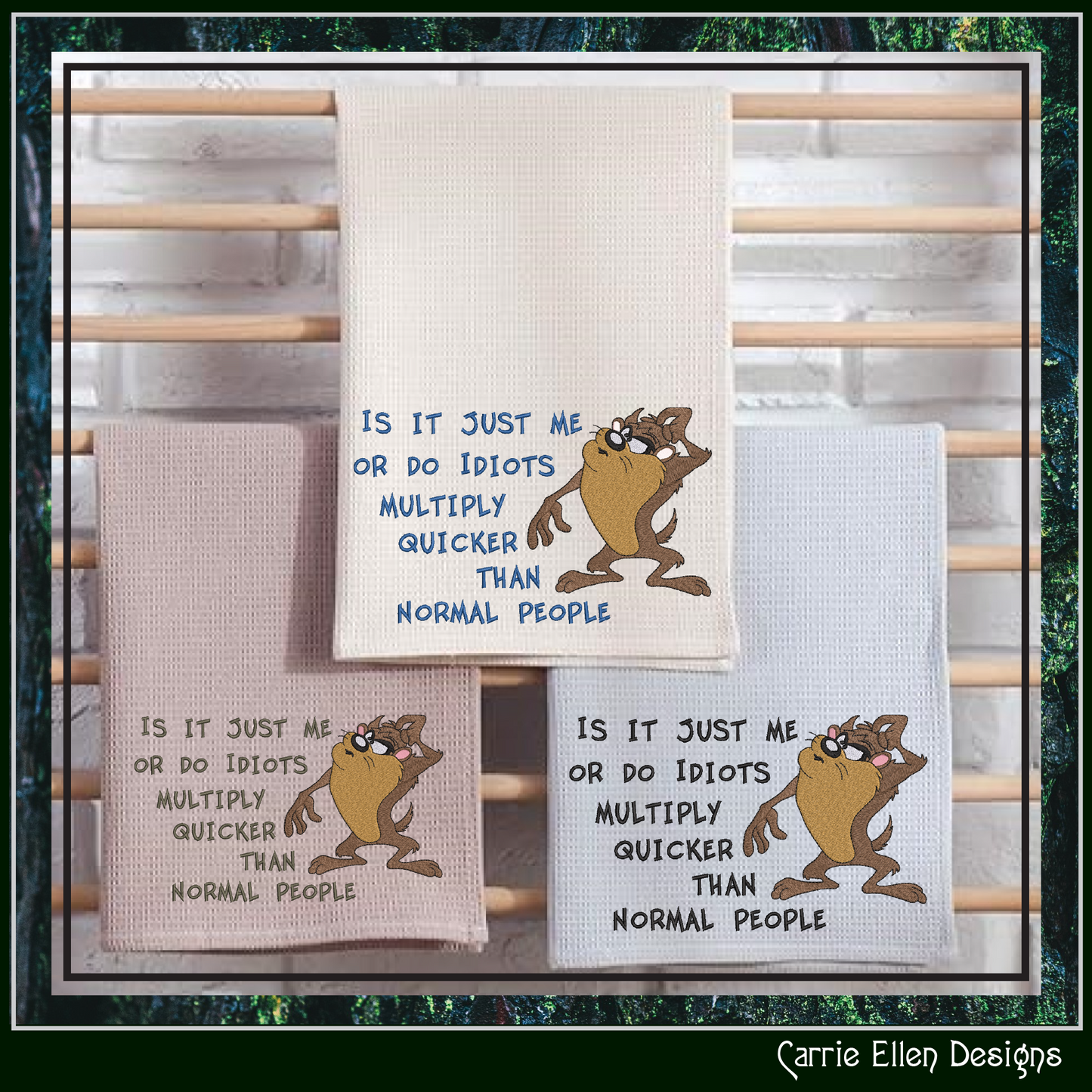 Idiots Multiply Quicker than Normal People – Snarky Machine Embroidery Design Saying, 6 Sizes (3684)