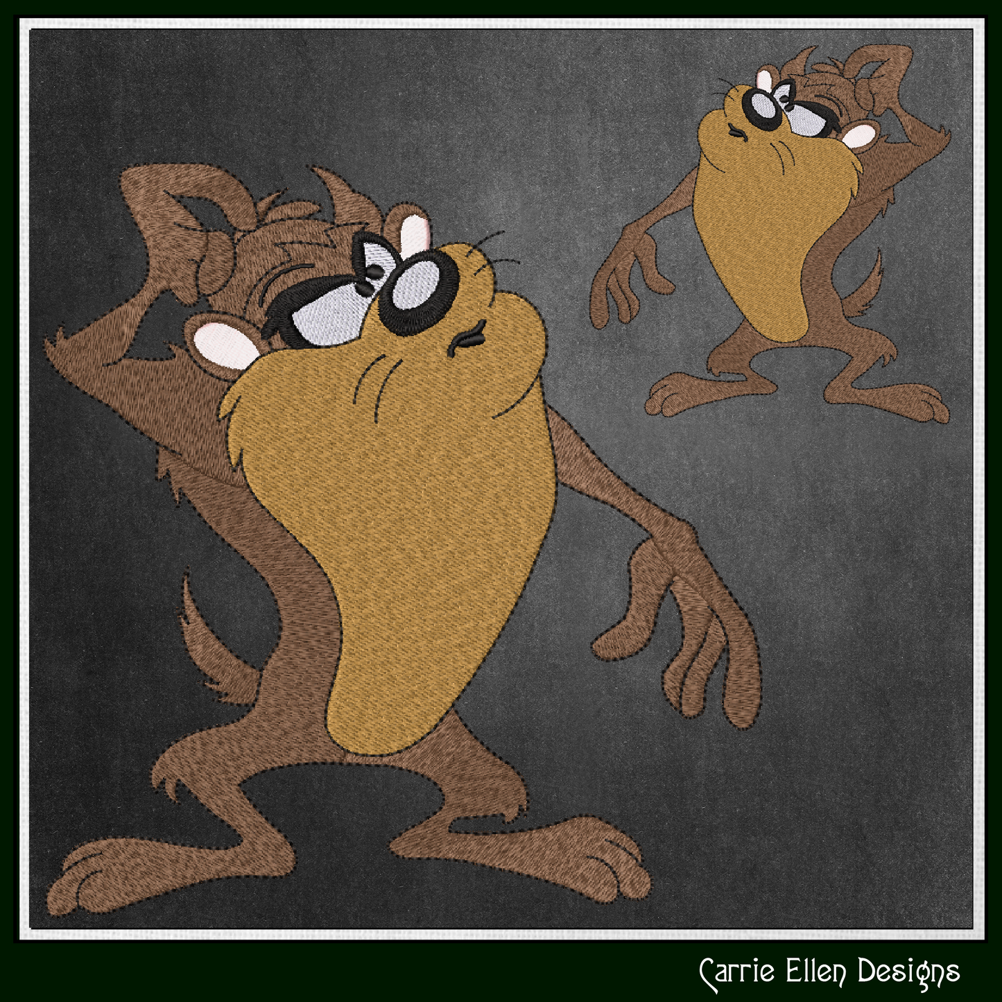 Tasmanian Devil Confused Cartoon Character – Fandom Machine Embroidery Design, 6 Sizes (3685)