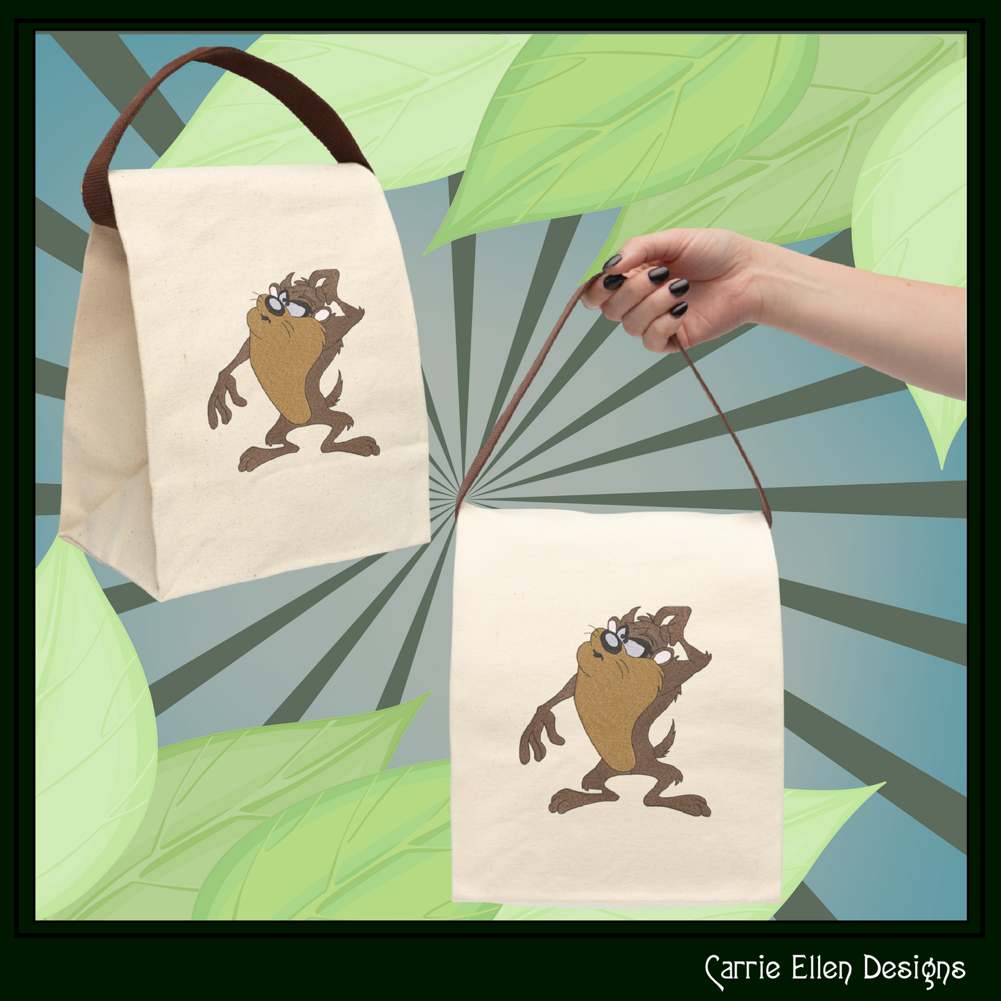Tasmanian Devil Confused Cartoon Character – Fandom Machine Embroidery Design, 6 Sizes (3685)