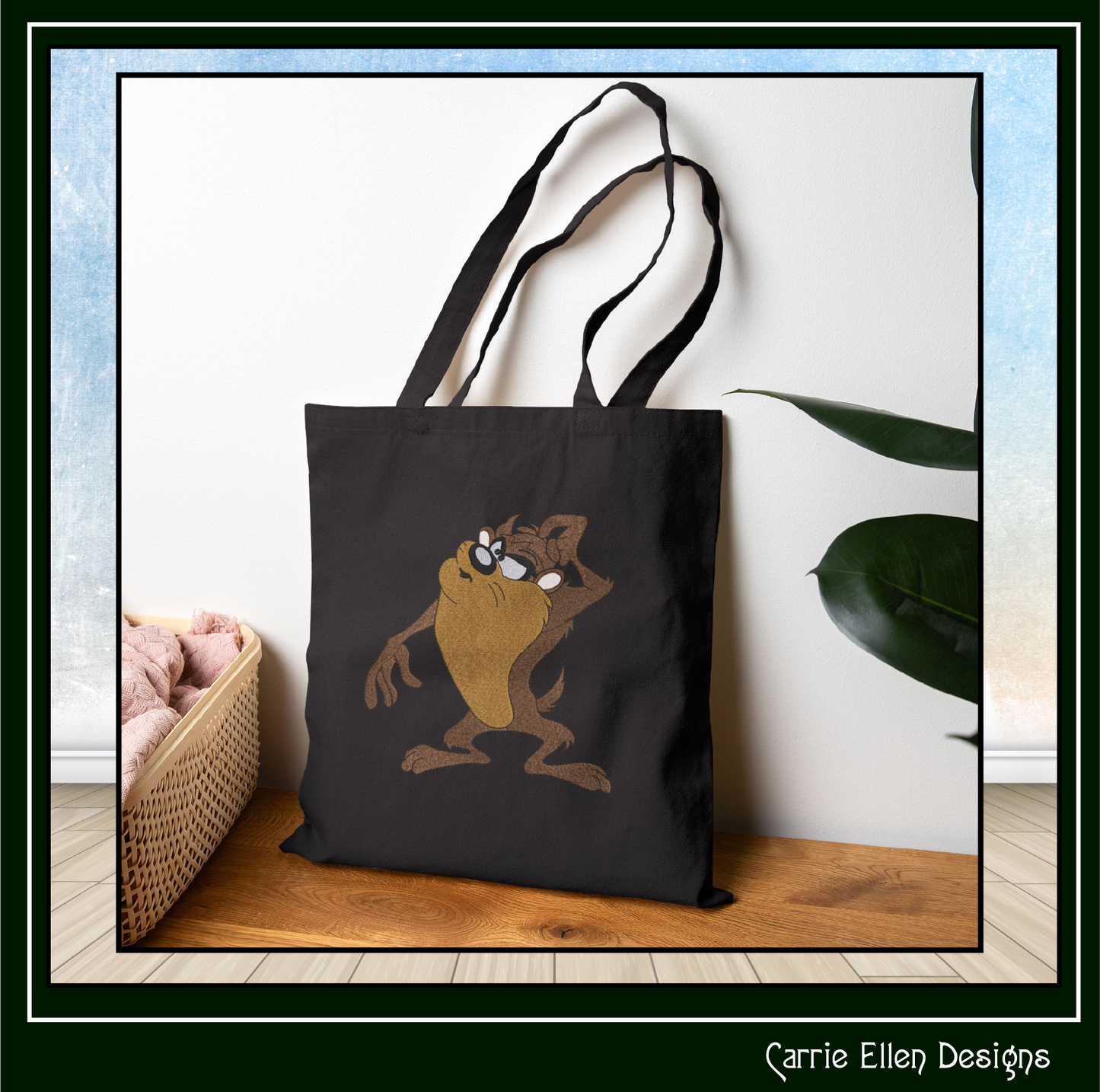 Tasmanian Devil Confused Cartoon Character – Fandom Machine Embroidery Design, 6 Sizes (3685)