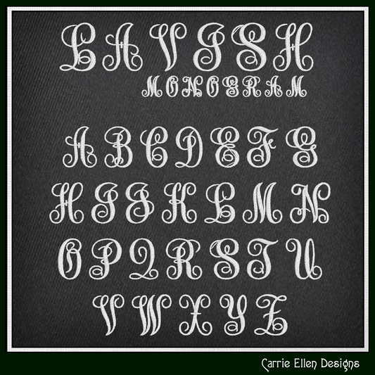 Lavish Monogram BX Fonts and Lettering Stitch Files, Fancy Alphabet Machine Embroidery (3748)