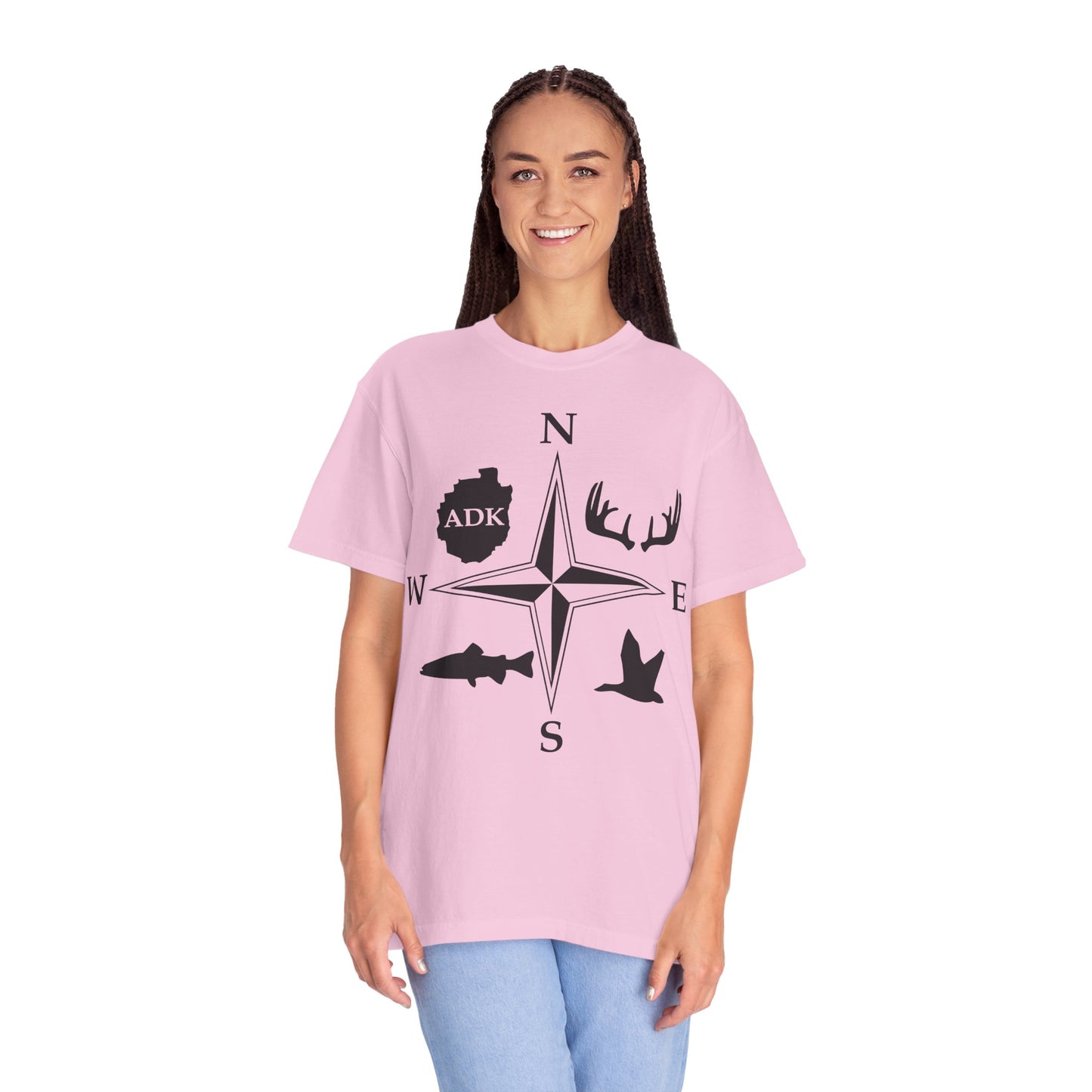 Adirondack Adventurers Compass Comfort Colors Short Sleeve Unisex T-Shirt - ADK Hunters Compass (P6027)