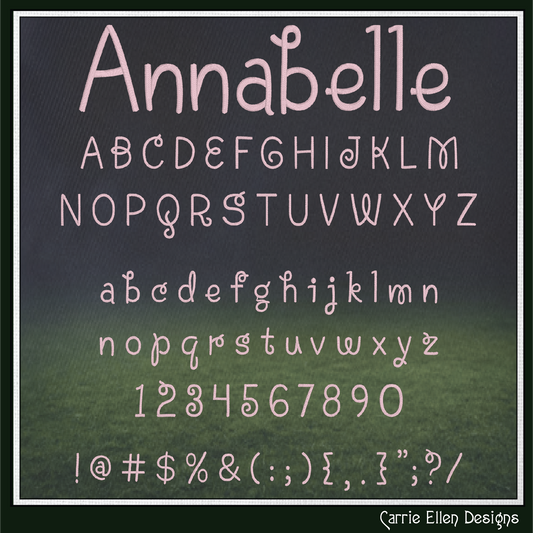 Annabelle BX Fonts and Lettering Stitch Files, Casual Handwritten Block Alphabet Machine Embroidery (3771)