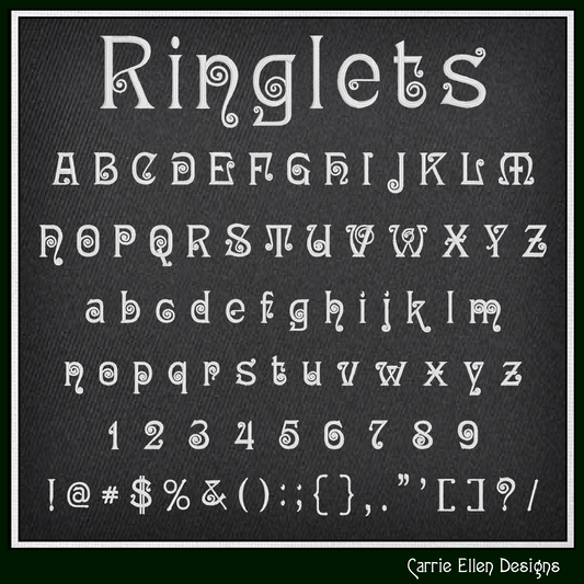 Ringlets Decorative Serif BX Fonts and Lettering Stitch Files, Alphabet Machine Embroidery (3781)