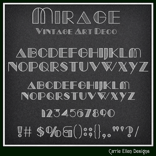 Mirage Vintage Art Deco BX Fonts and Lettering Stitch Files, Alphabet Machine Embroidery (3784)